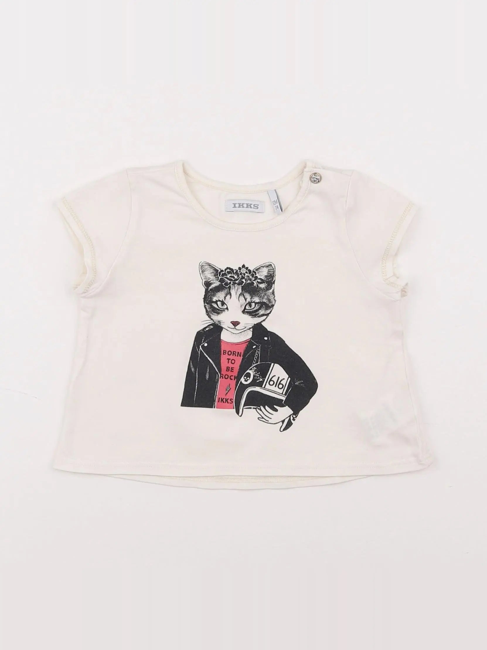 IKKS - tee-shirt beige - 12 mois