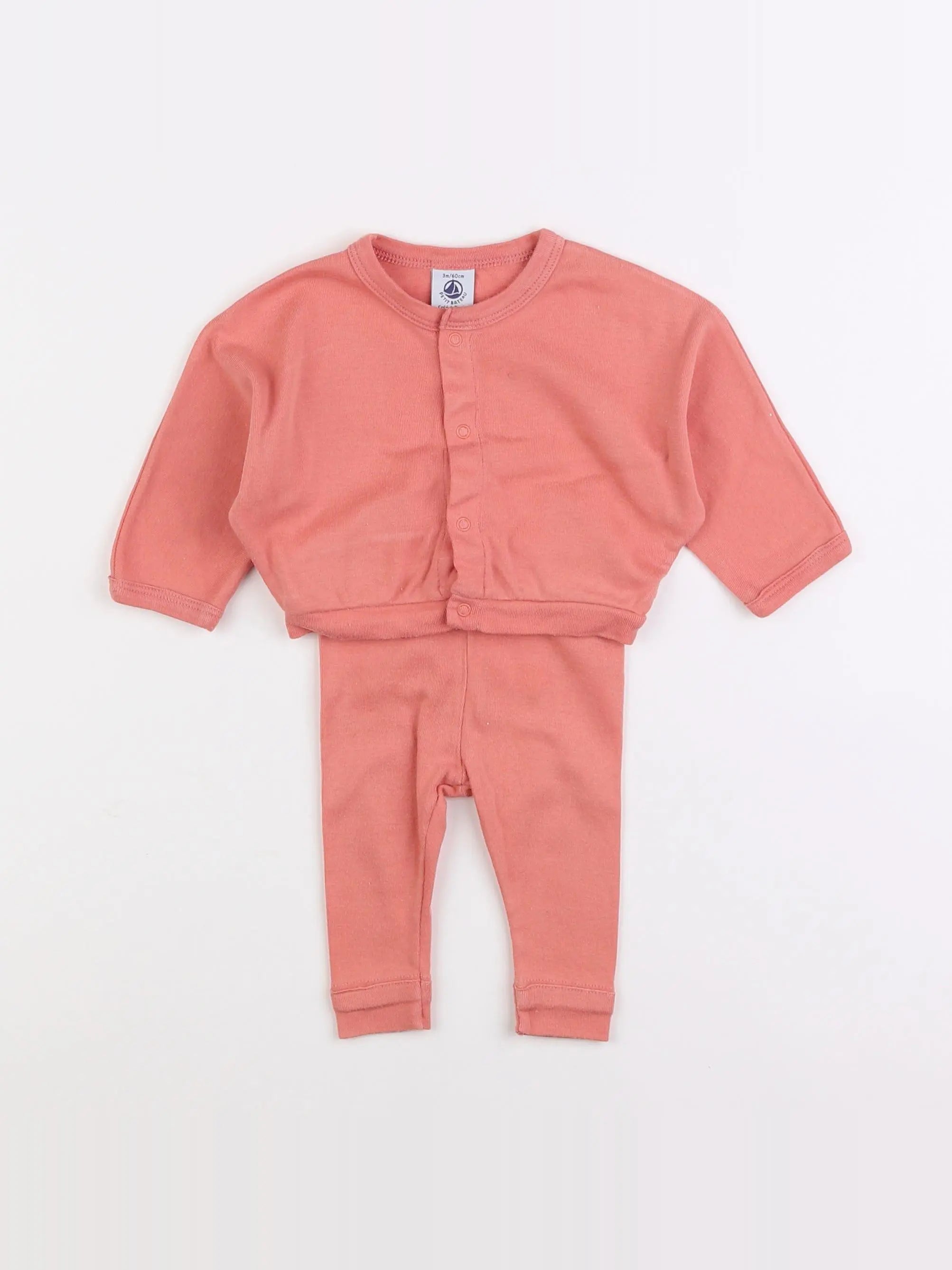 Petit Bateau - ensemble rose - 3 mois
