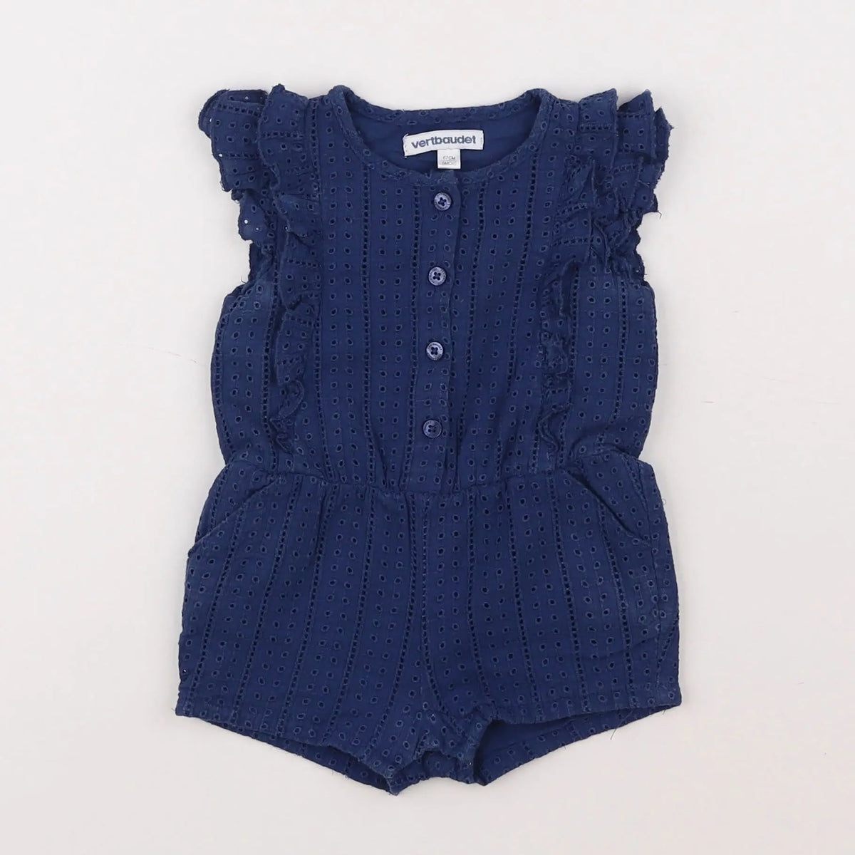 Vertbaudet - combinaison bleu - 6 mois