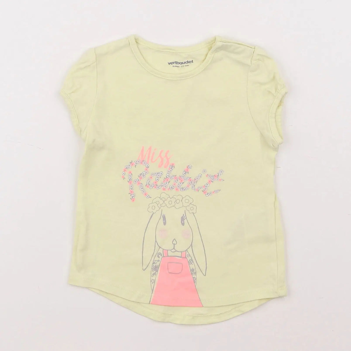 Vertbaudet - tee-shirt jaune - 9 mois