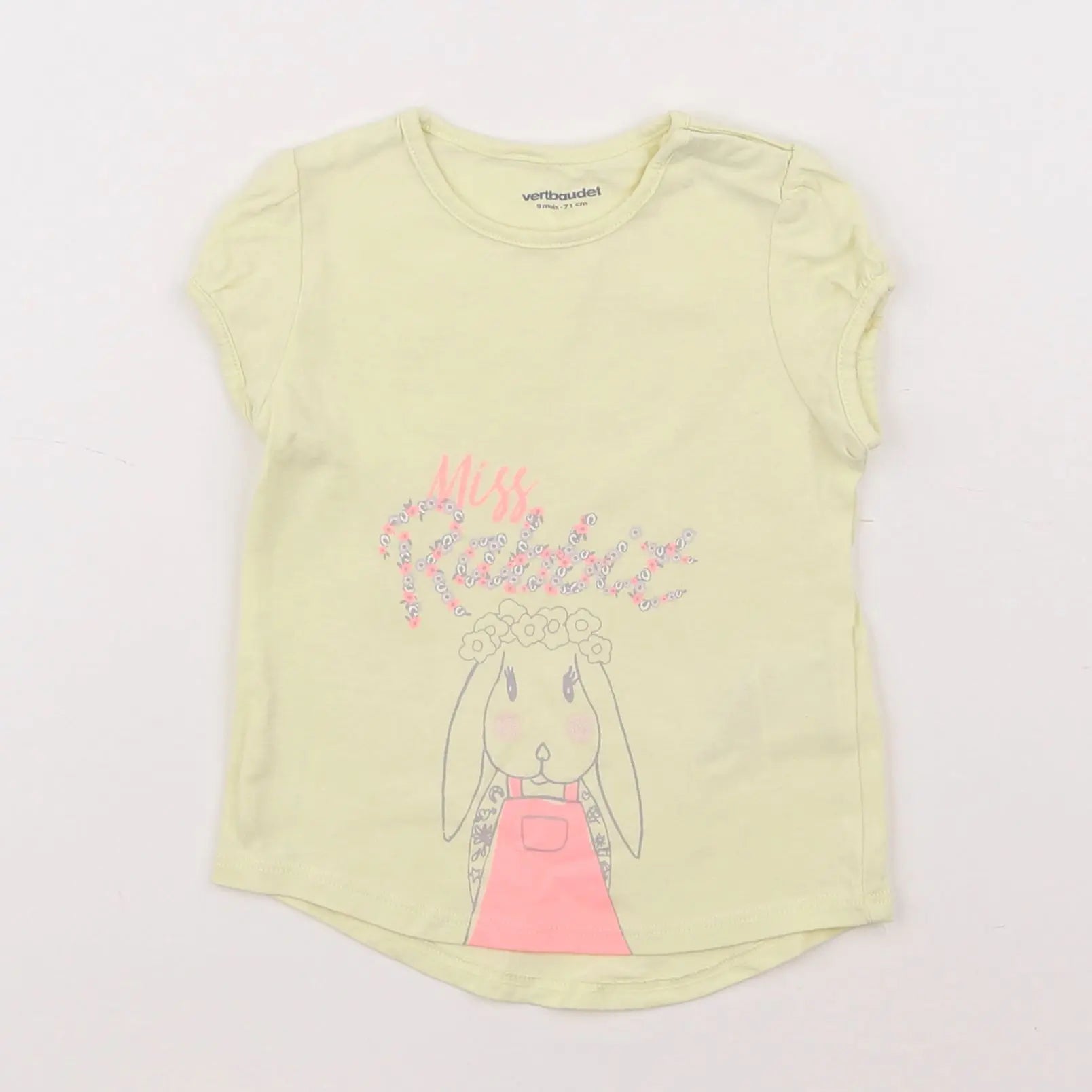 Vertbaudet - tee-shirt jaune - 9 mois