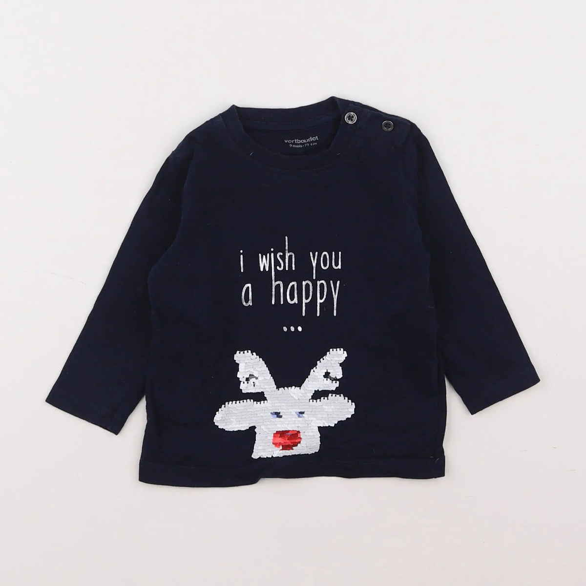Vertbaudet - tee-shirt bleu - 9 mois