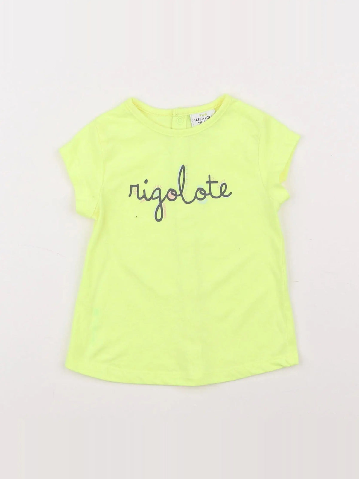 Tape à l'oeil - tee-shirt jaune fluo - 9 mois