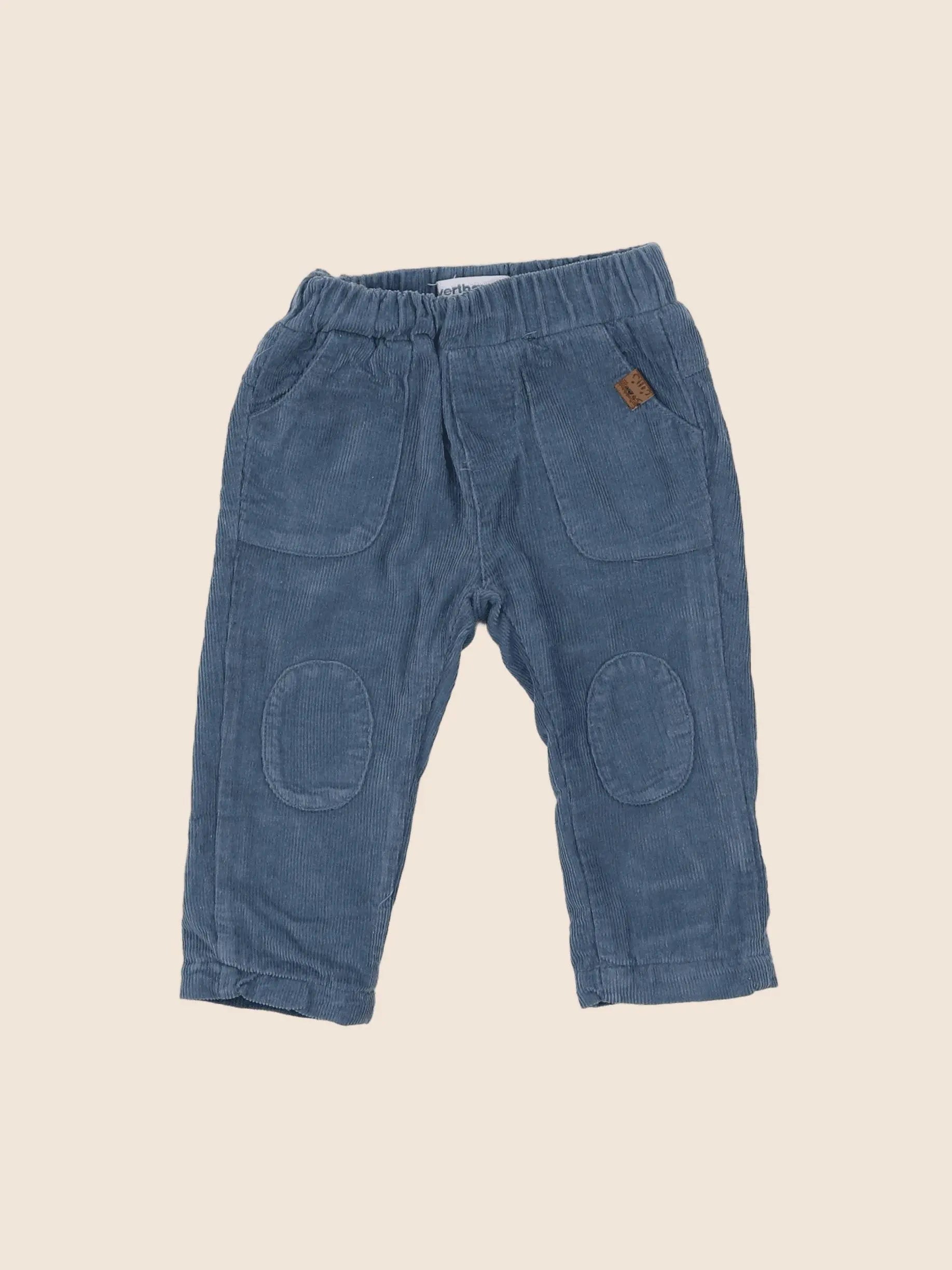 Vertbaudet - pantalon doublé bleu - 3 mois