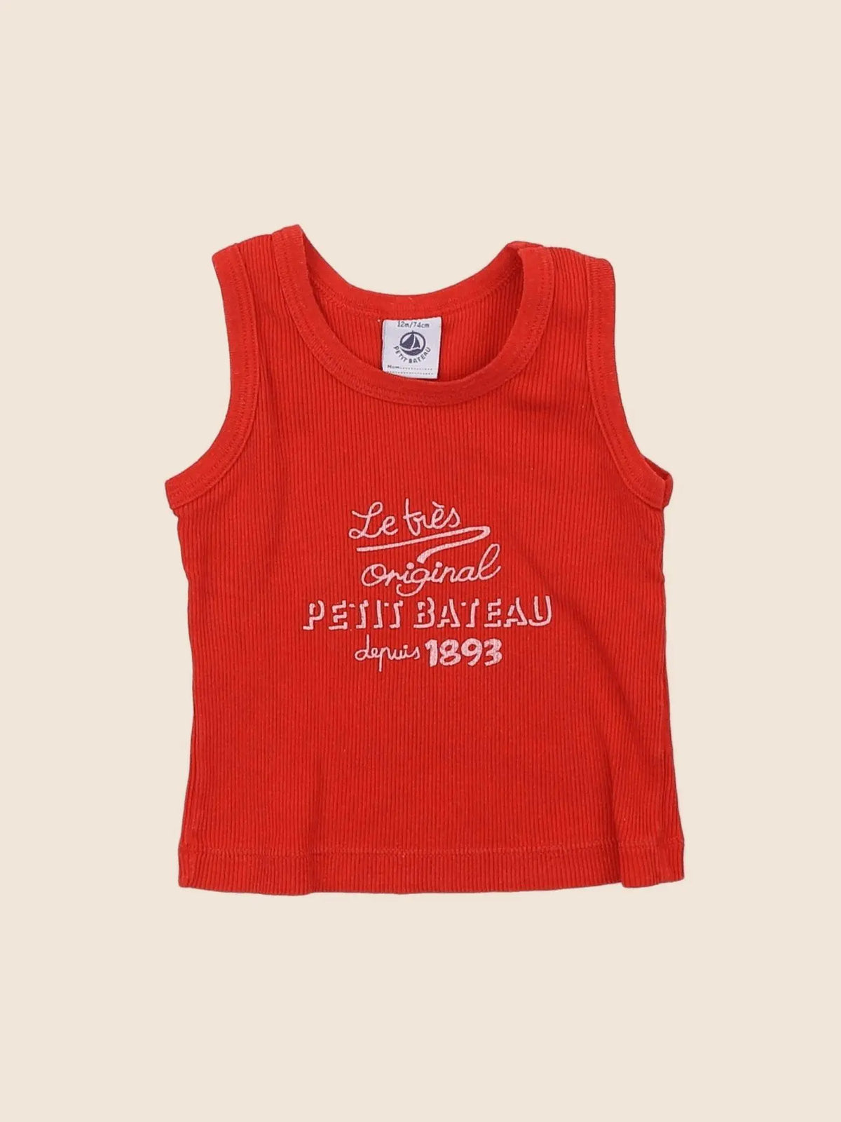 Petit Bateau - débardeur rouge - 12 mois