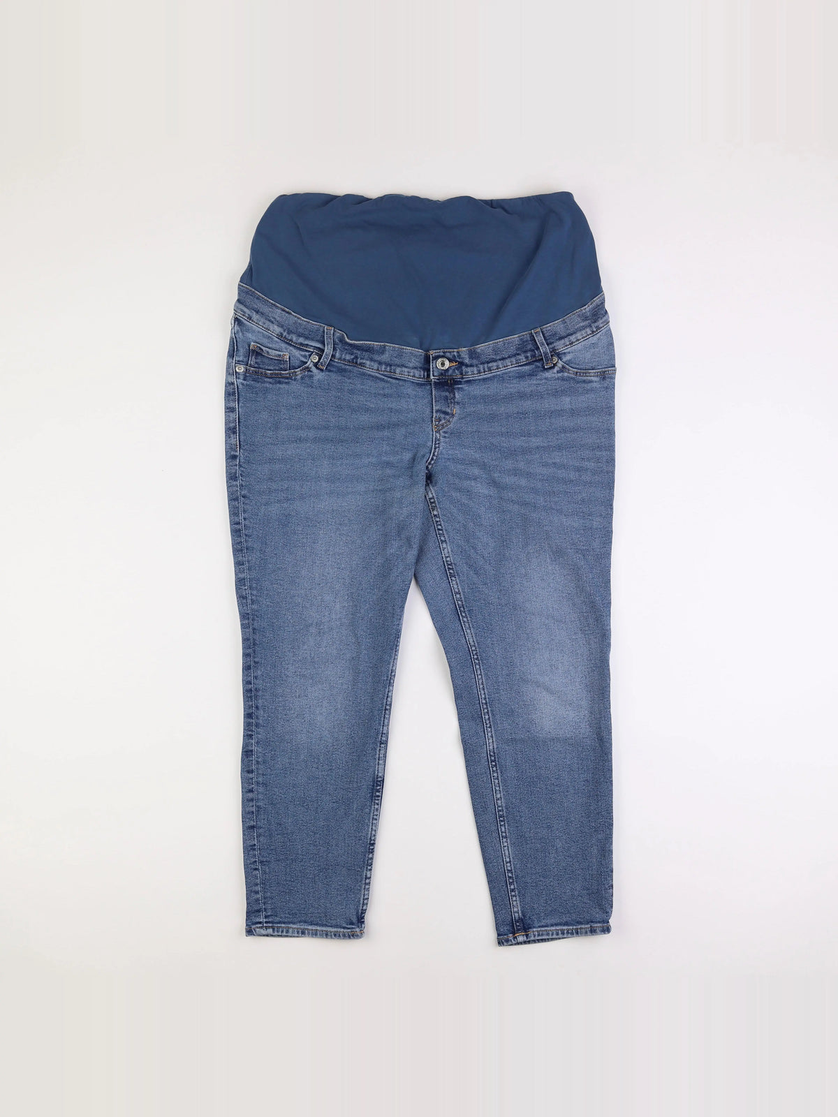 H&M - jean pantacourt grossesse bleu - xl