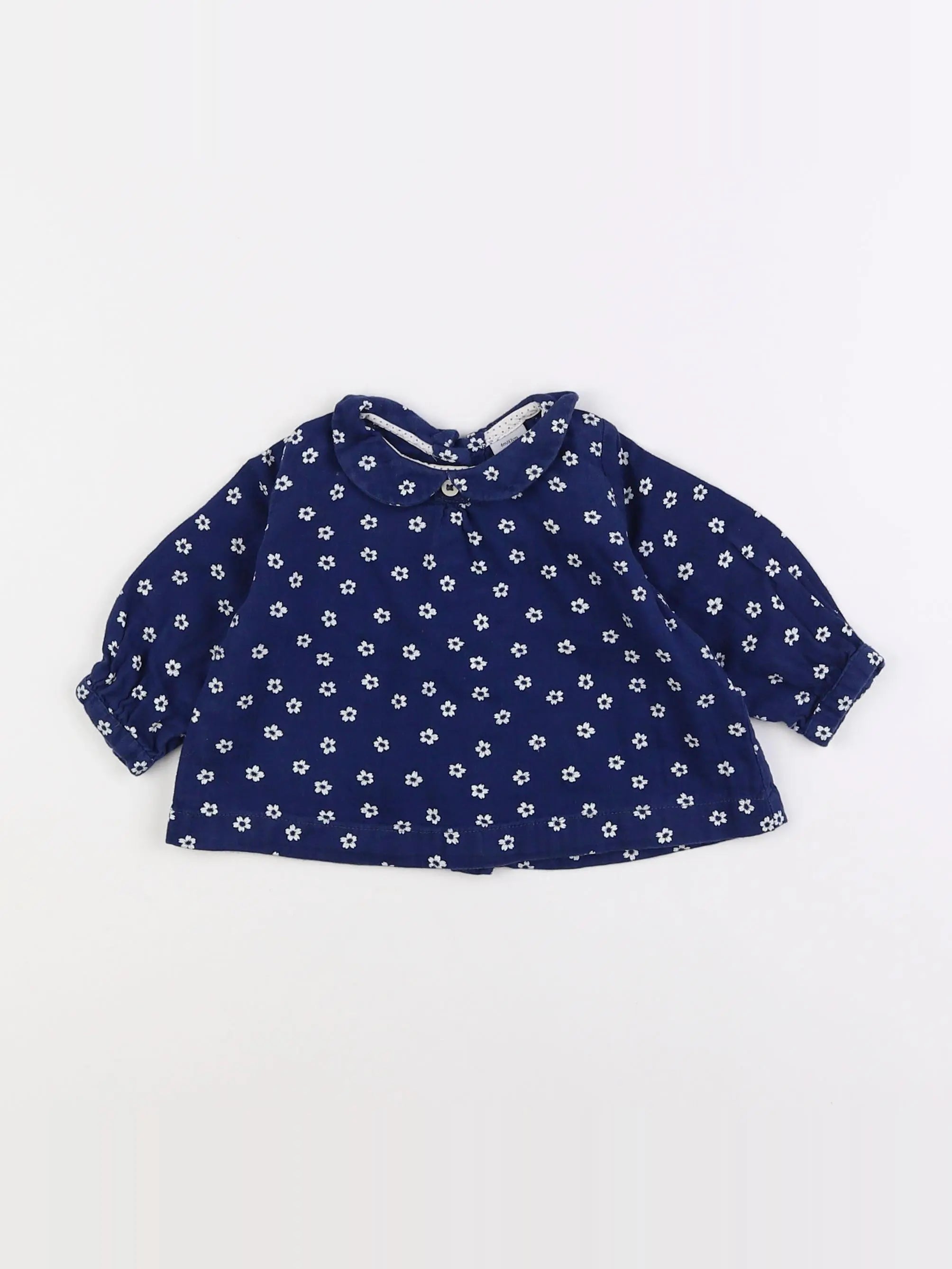 Petit Bateau - blouse bleu - 6 mois