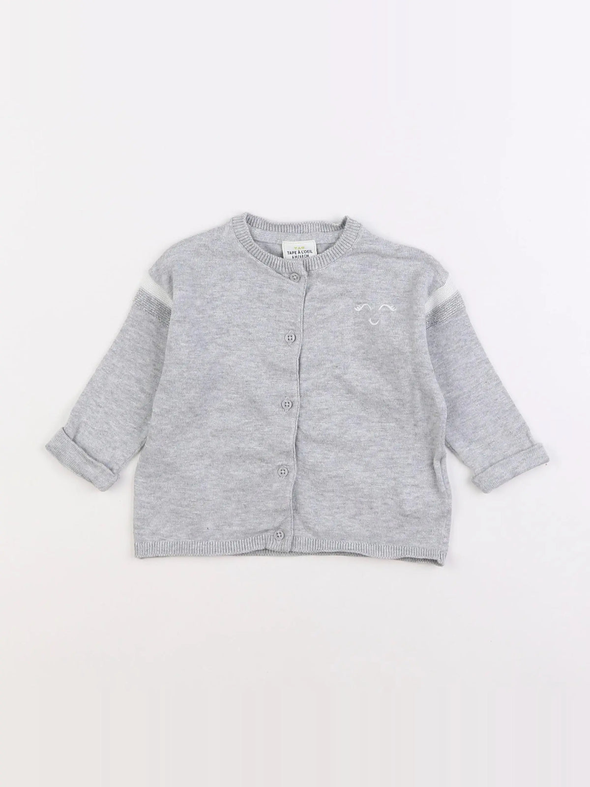 Tape à l'oeil - gilet gris - 6 mois