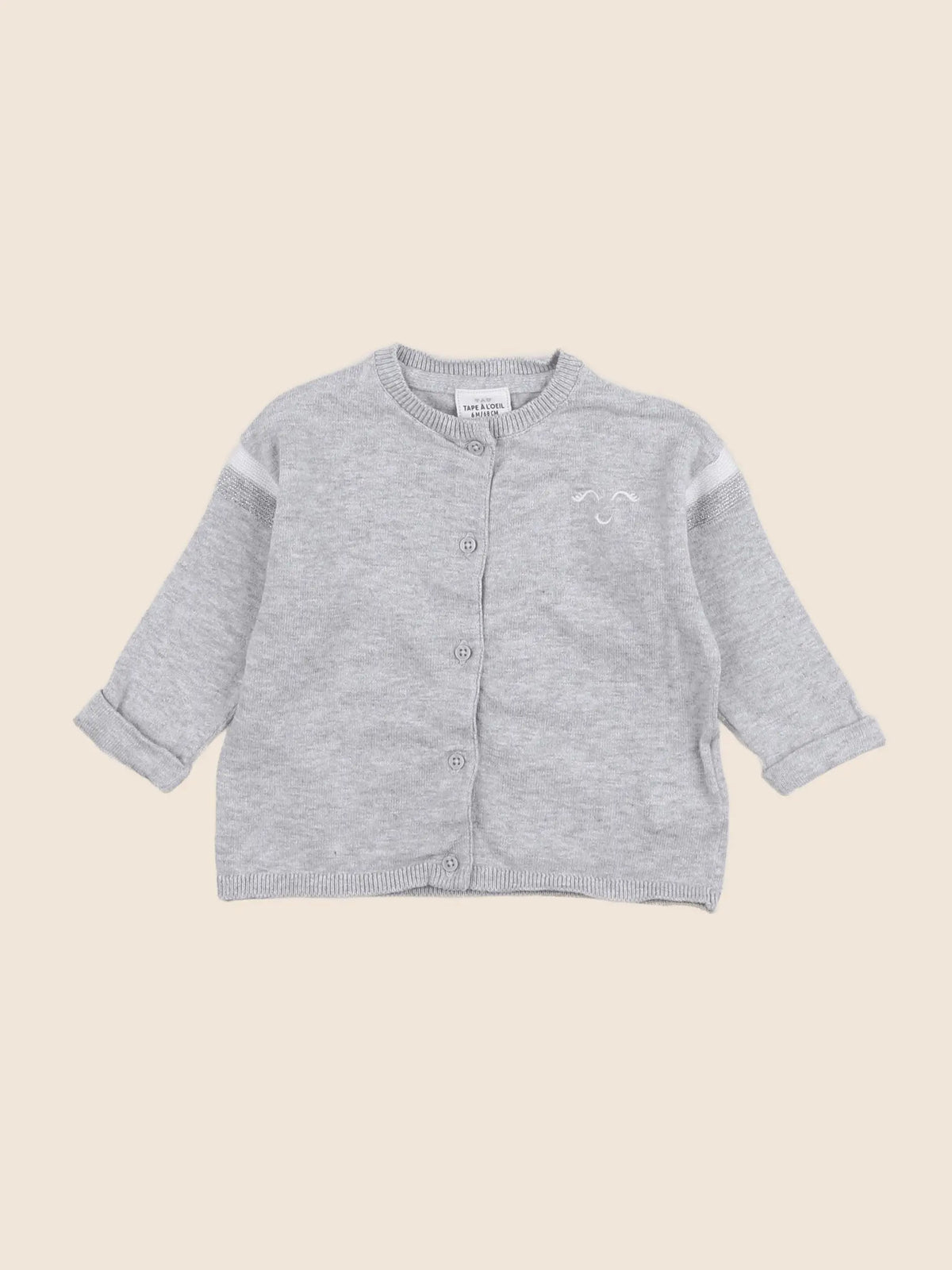 Tape à l'oeil - gilet gris - 6 mois