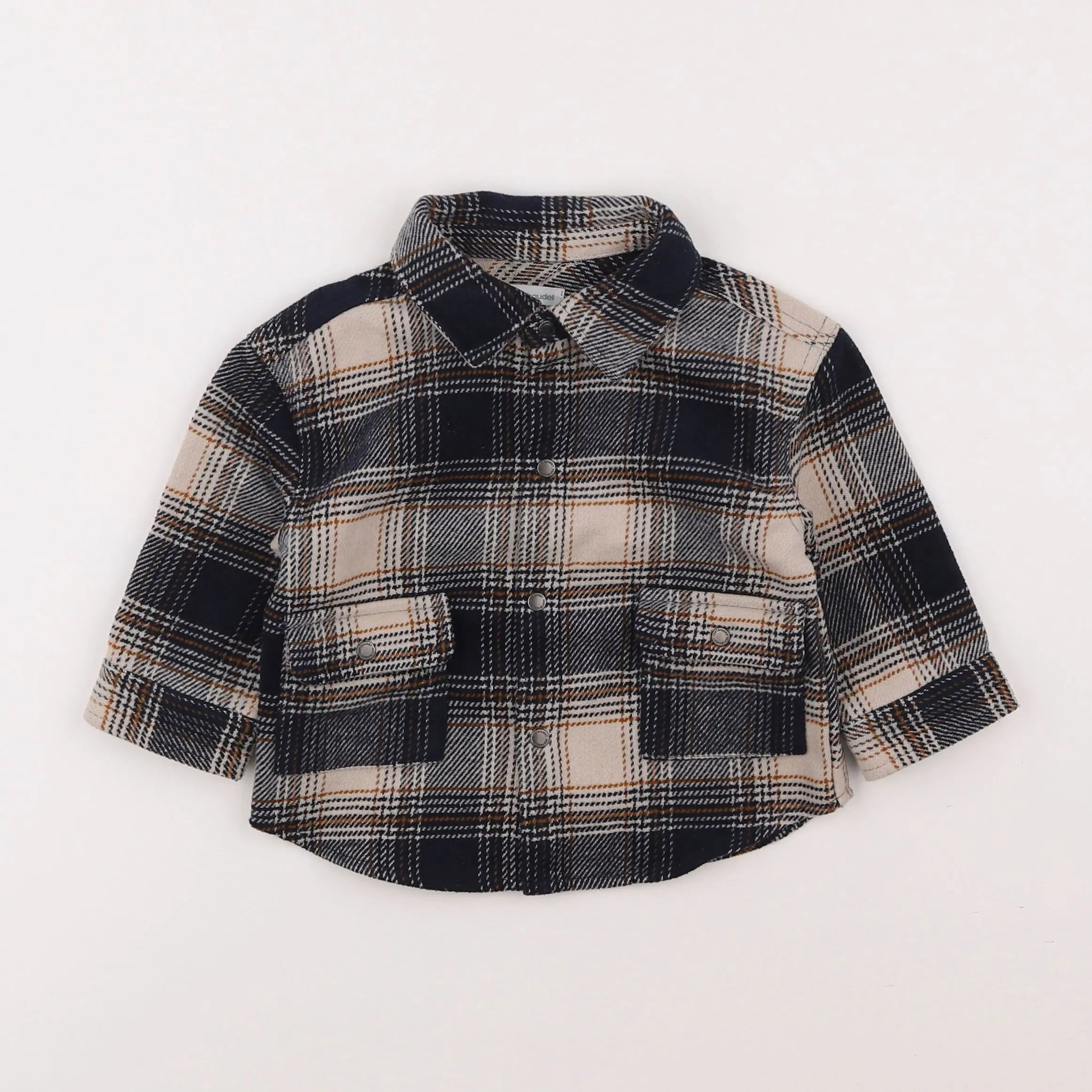 Vertbaudet - chemise gris - 12 mois