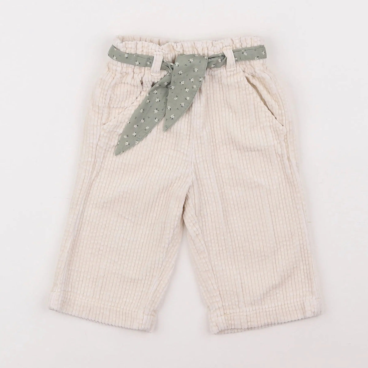 Vertbaudet - pantalon beige - 6 mois