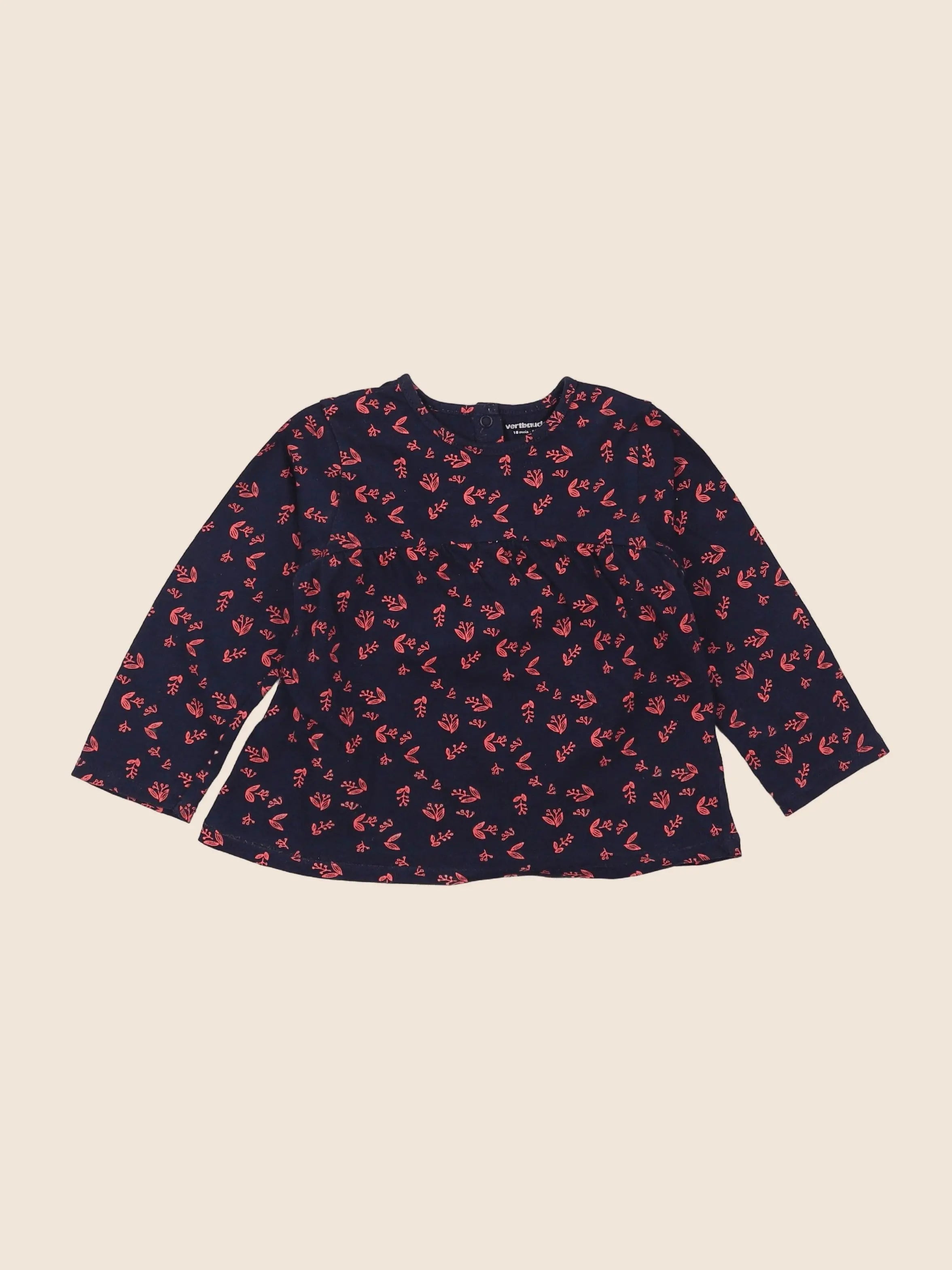 Vertbaudet - tee-shirt bleu, rose - 18 mois