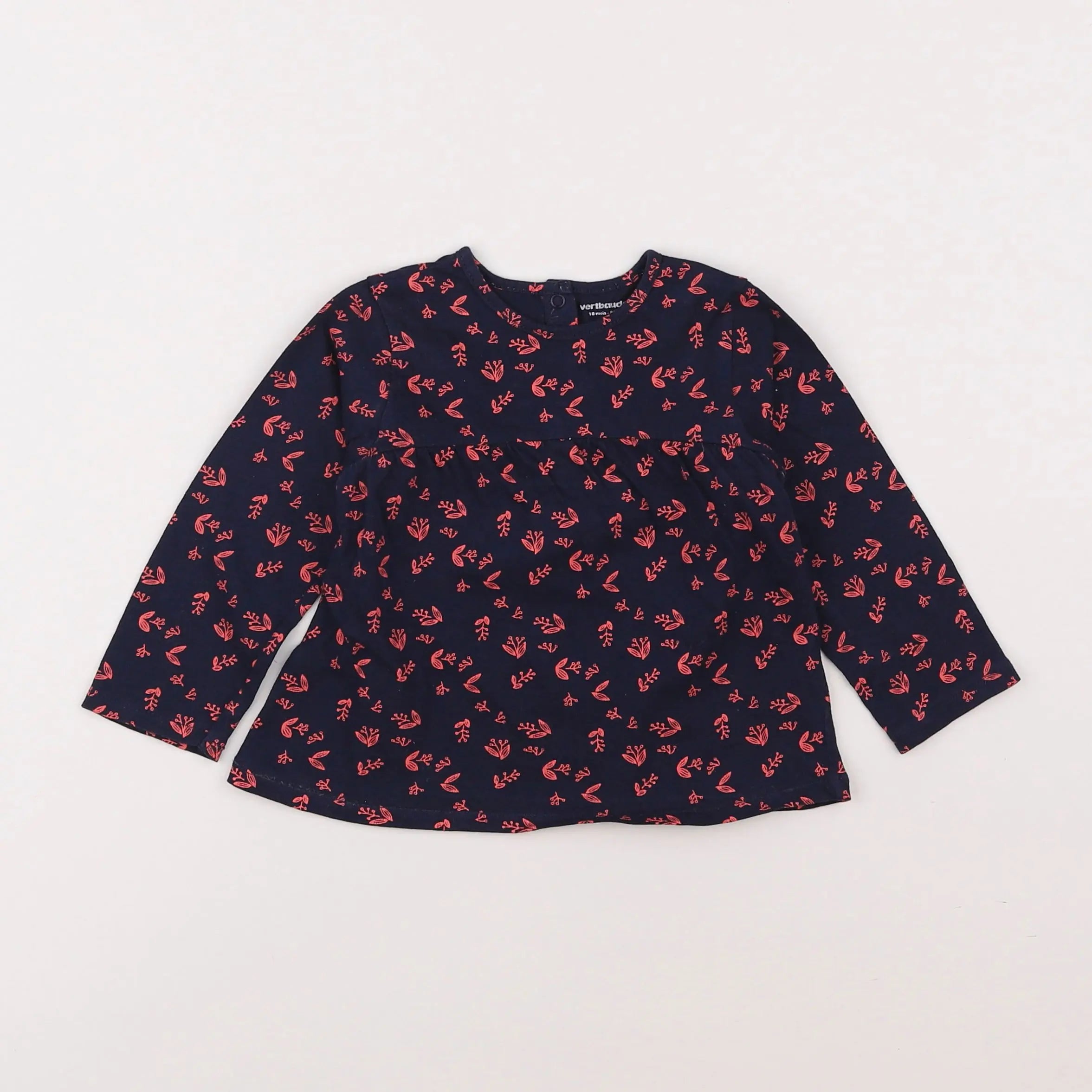 Vertbaudet - tee-shirt bleu, rose - 18 mois