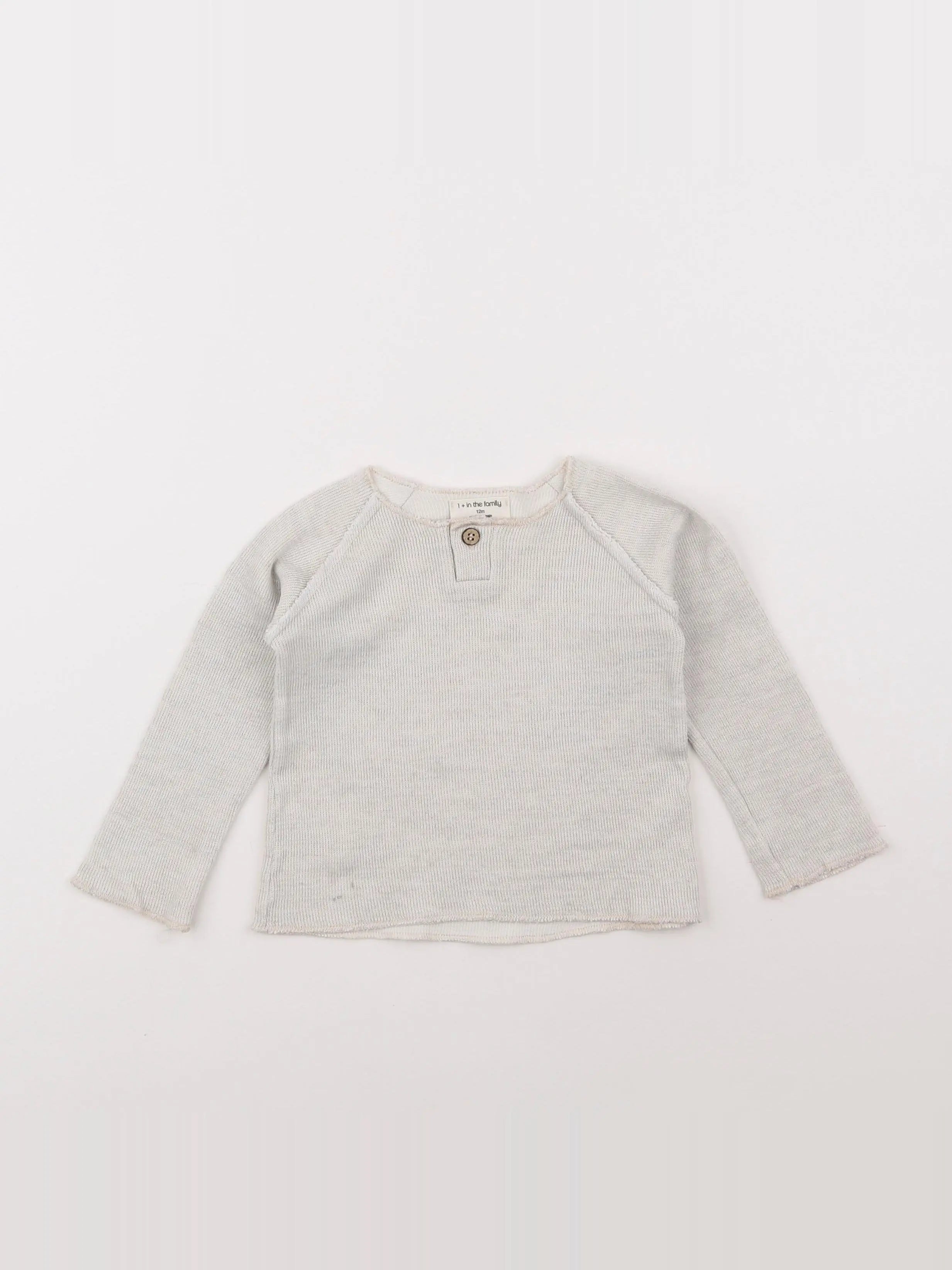 1+ In the family - tee-shirt beige - 12 mois