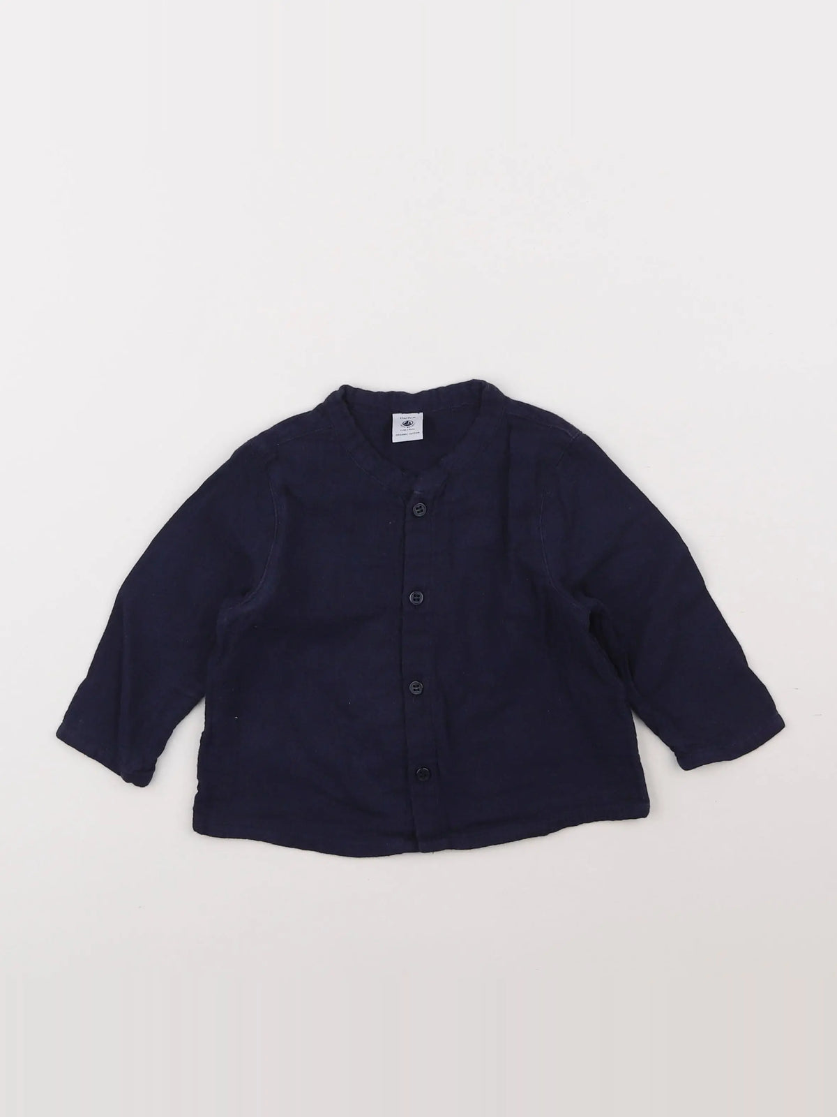 Petit Bateau - chemise bleu - 12 mois