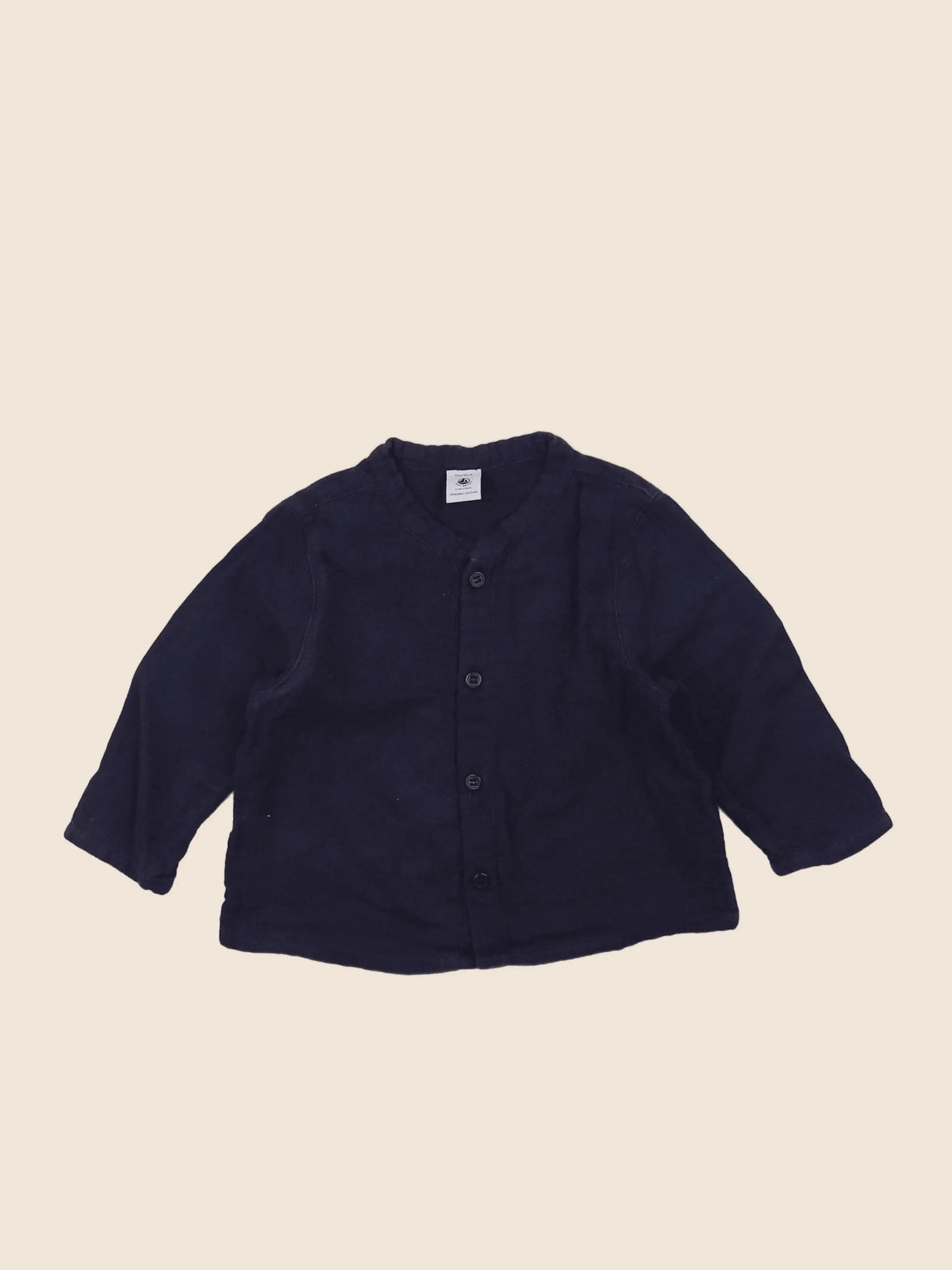 Petit Bateau - chemise bleu - 12 mois