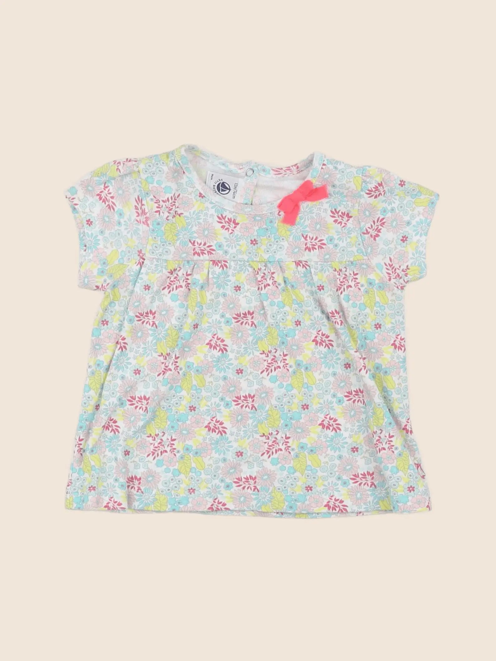 Petit Bateau - tee-shirt vert - 12 mois