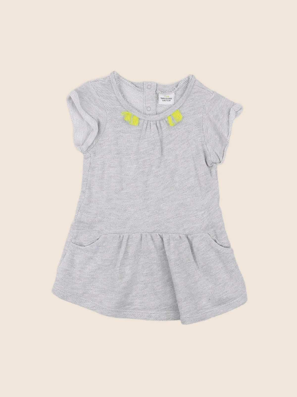 Tape à l'oeil - robe gris - 12 mois