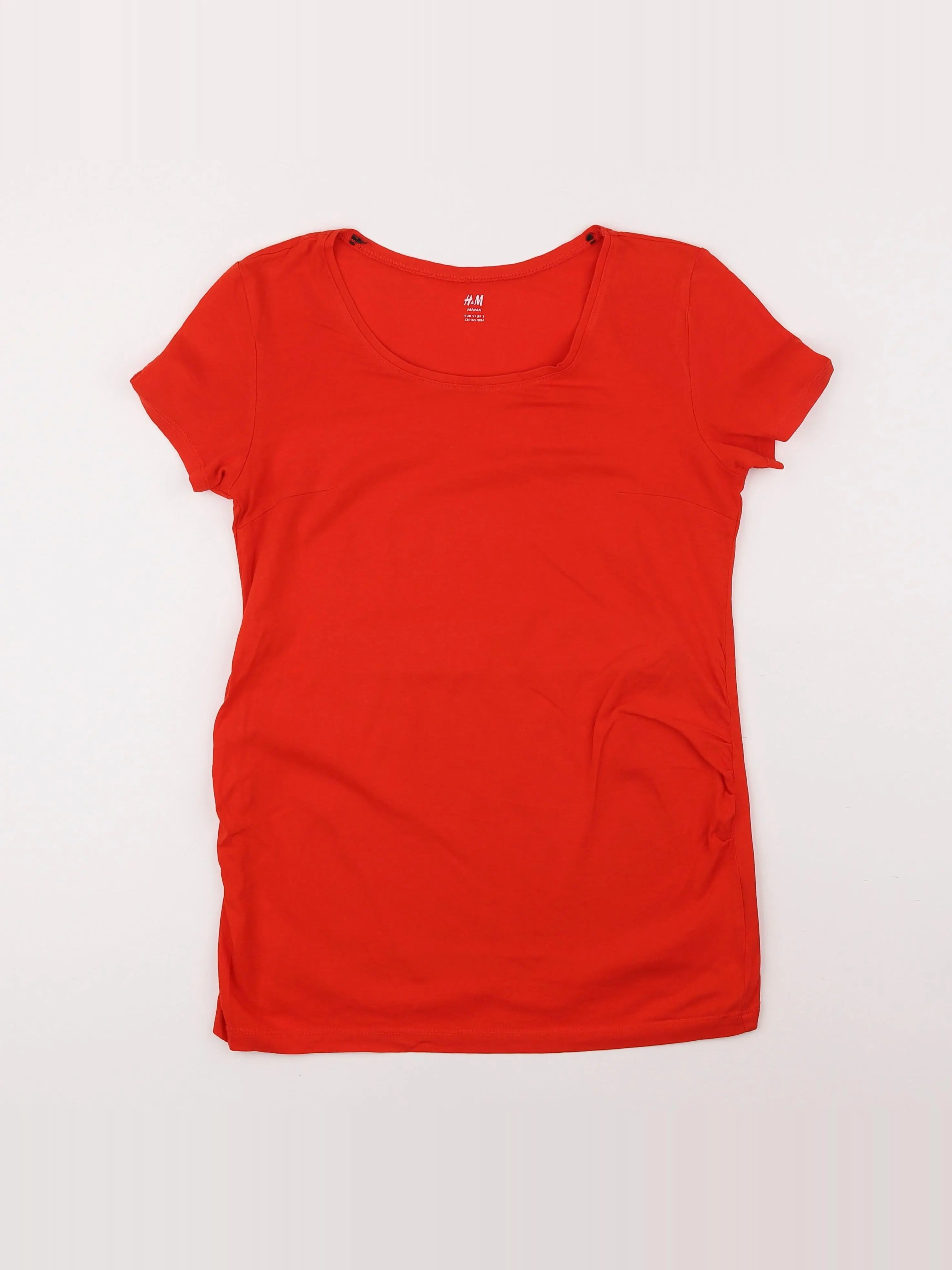 H&M - tee-shirt grossesse rouge - s