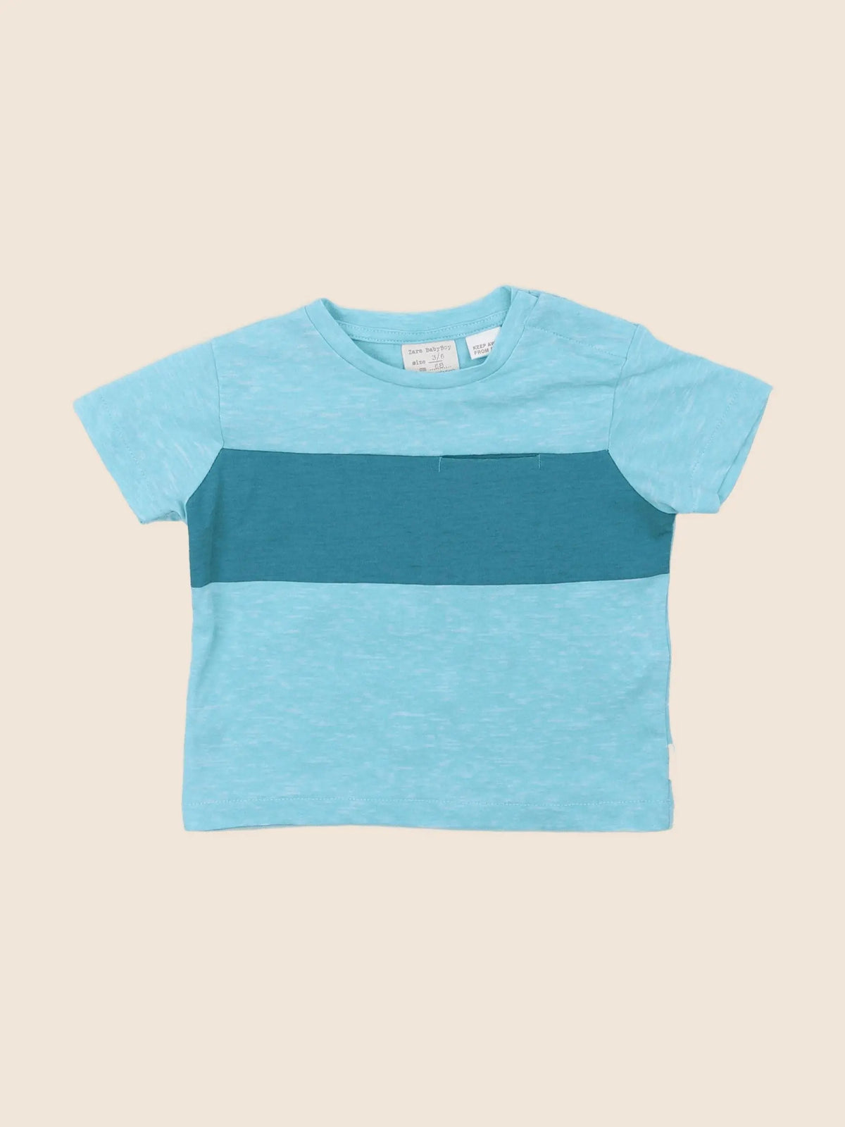 Zara - tee-shirt bleu - 3/6 mois