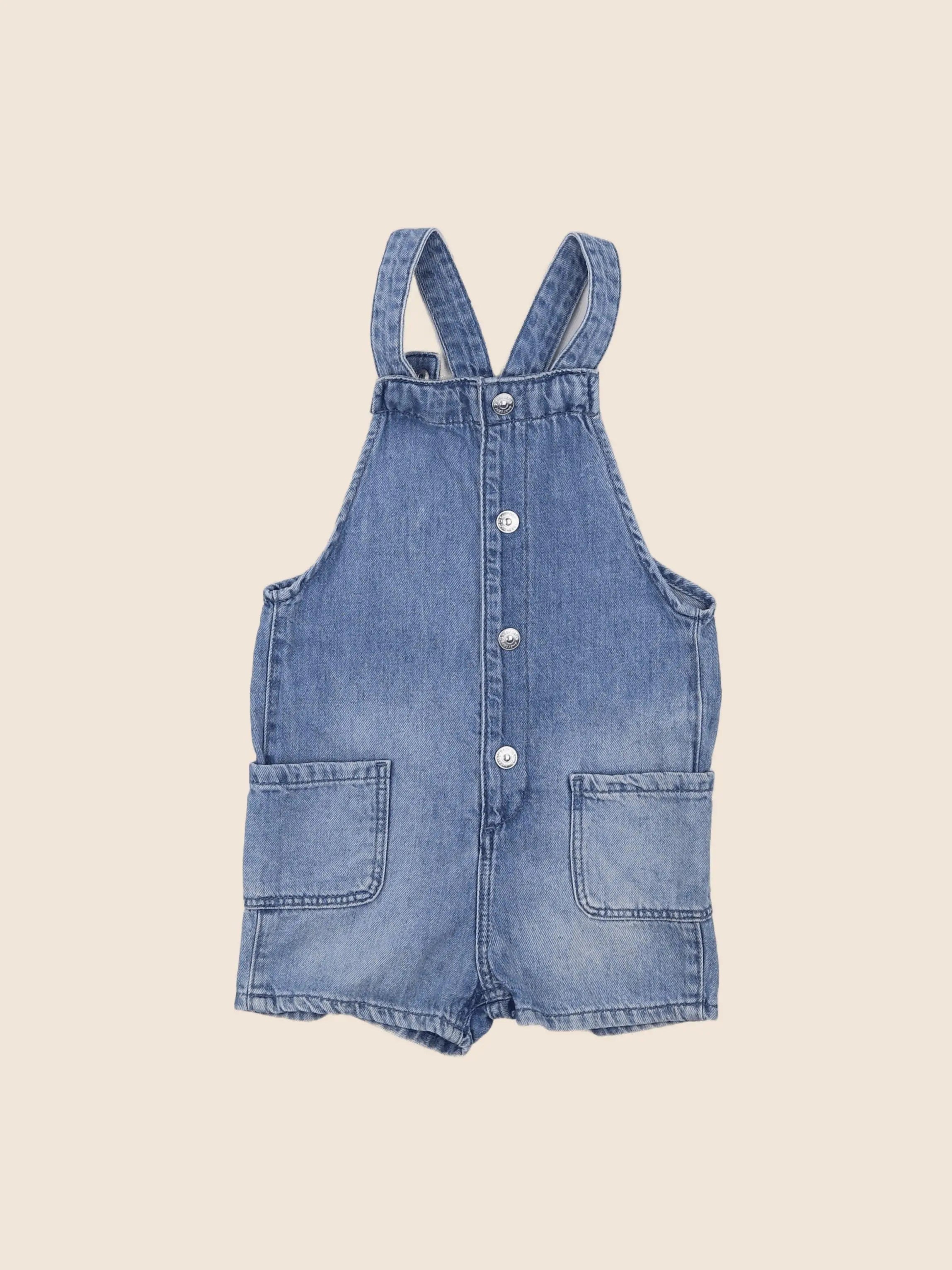 H&M - salopette bleu - 9/12 mois