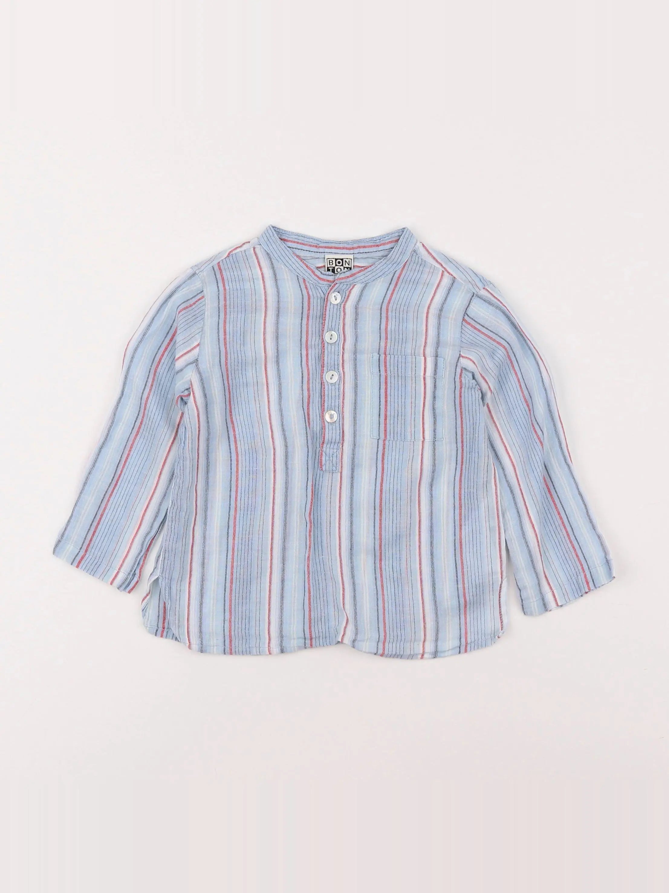 Bonton - chemise bleu - 18 mois
