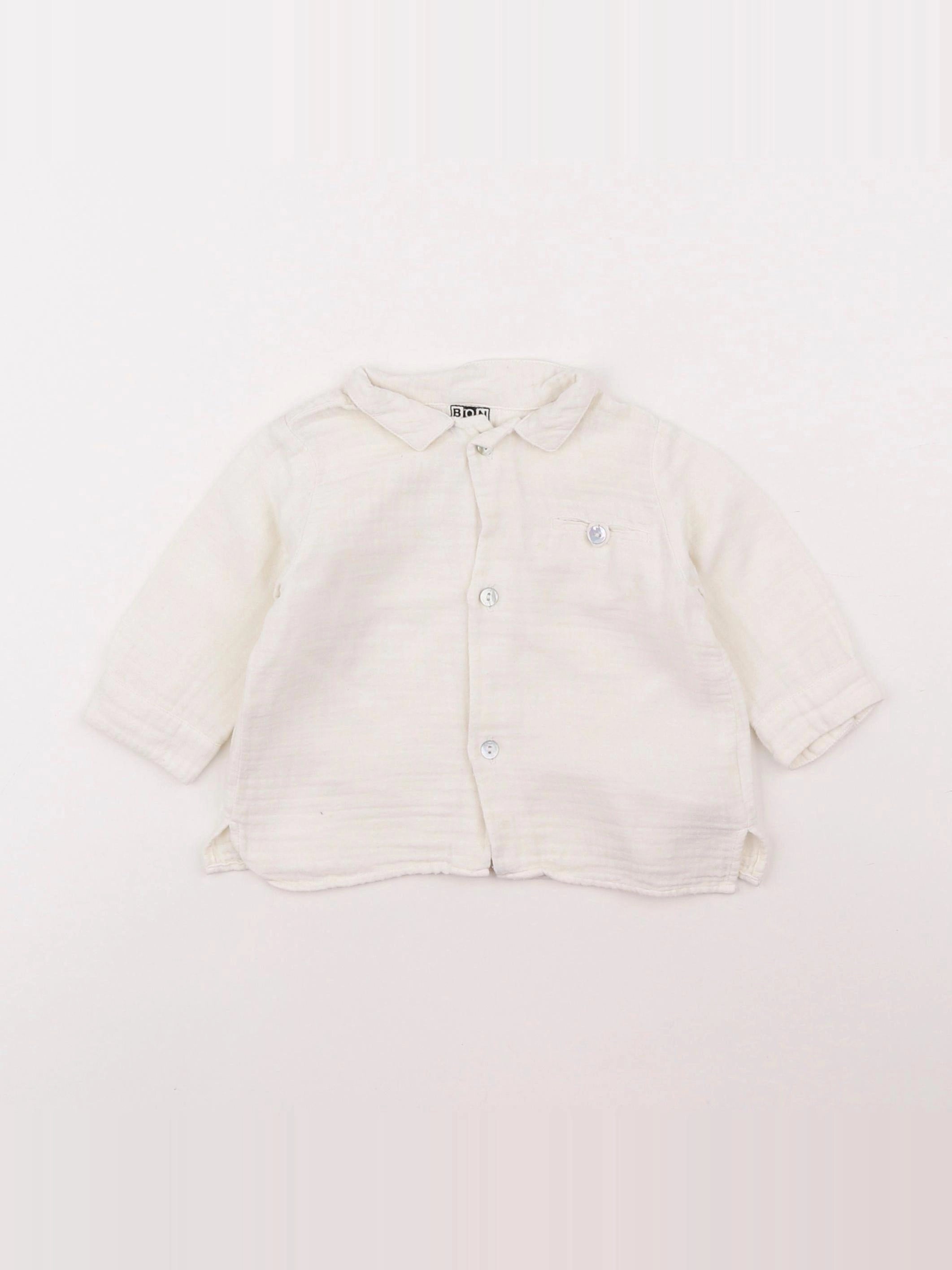 Bonton - chemise blanc - 6 mois