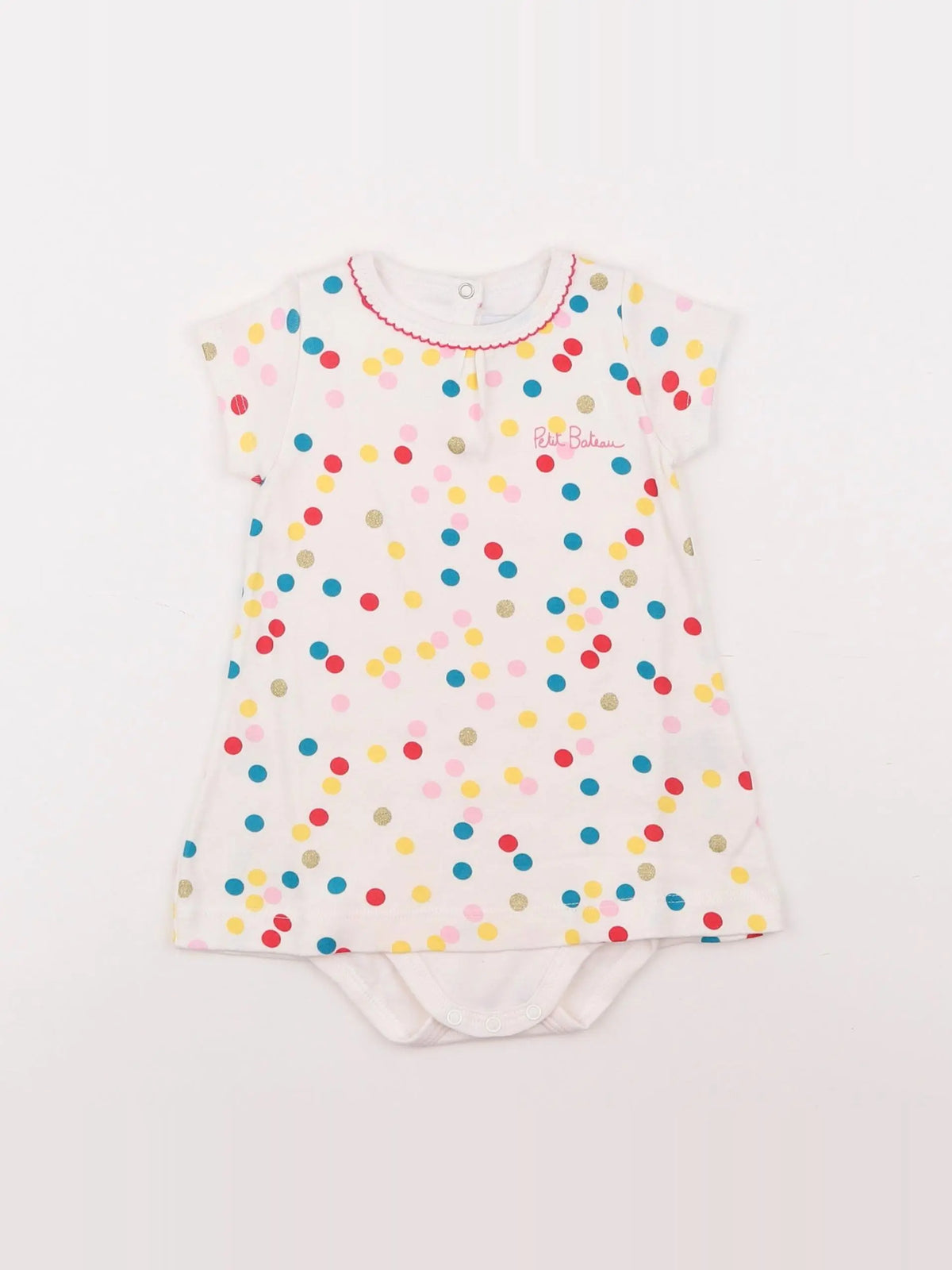 Petit Bateau - body robe multicolore - 6 mois