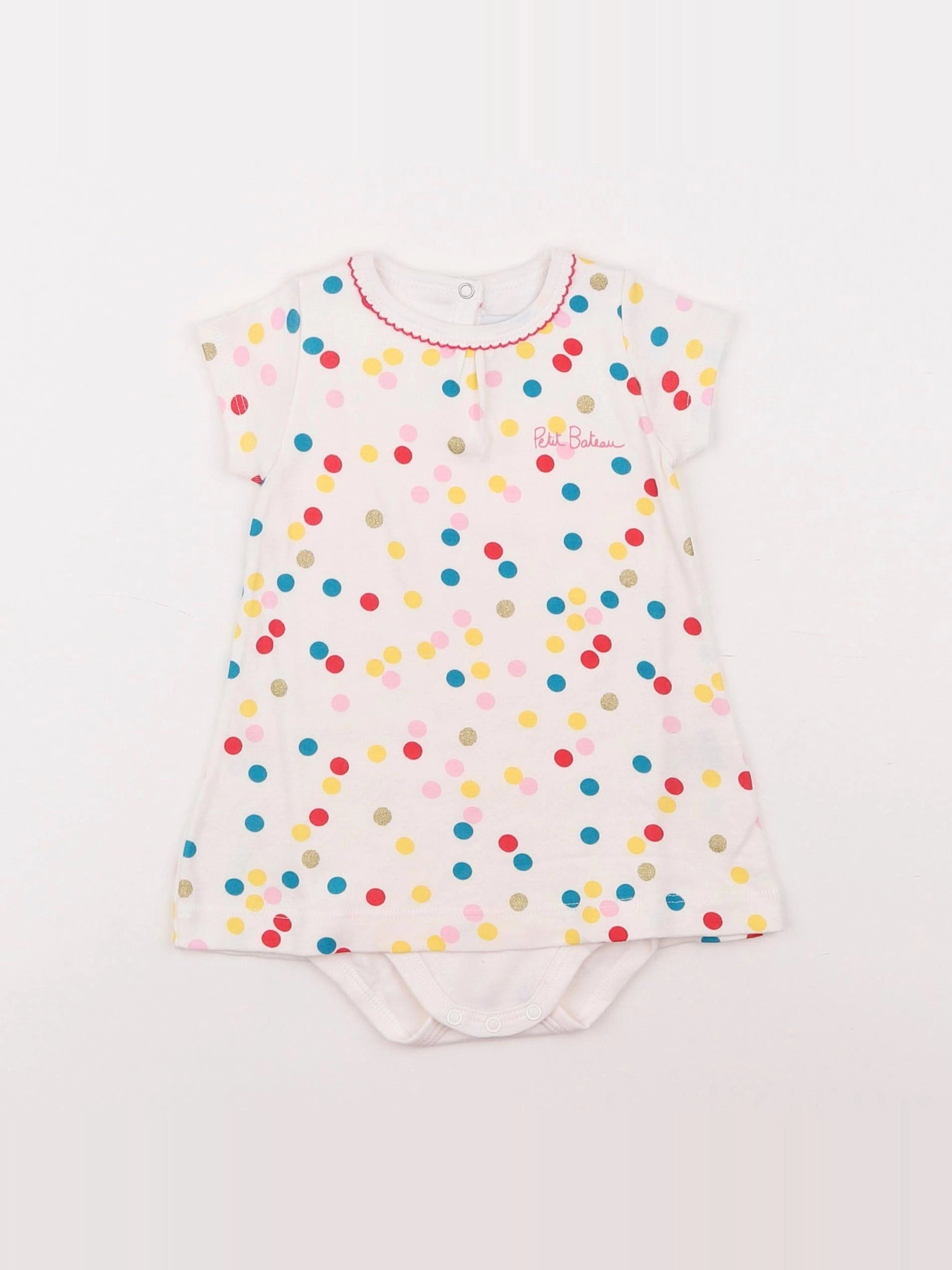 Petit Bateau - body robe multicolore - 6 mois