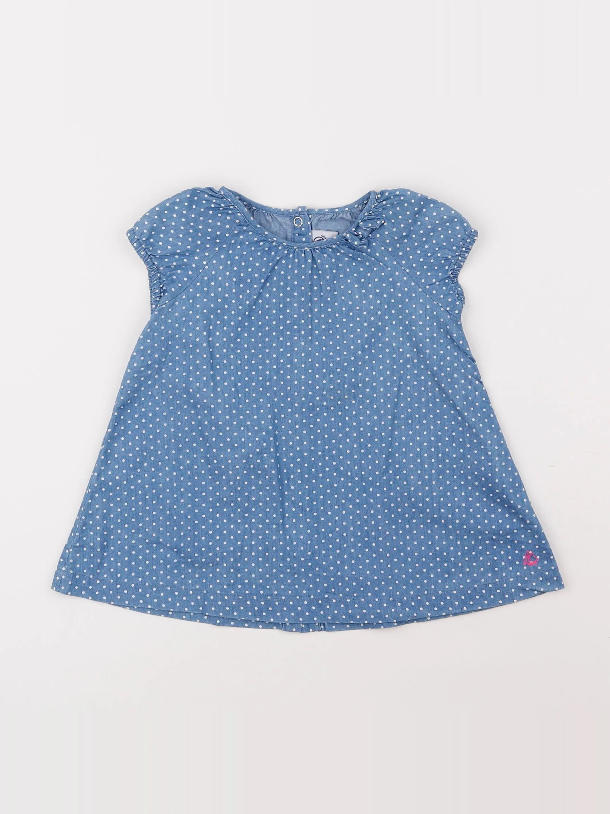 Petit Bateau - robe bleu - 6 mois