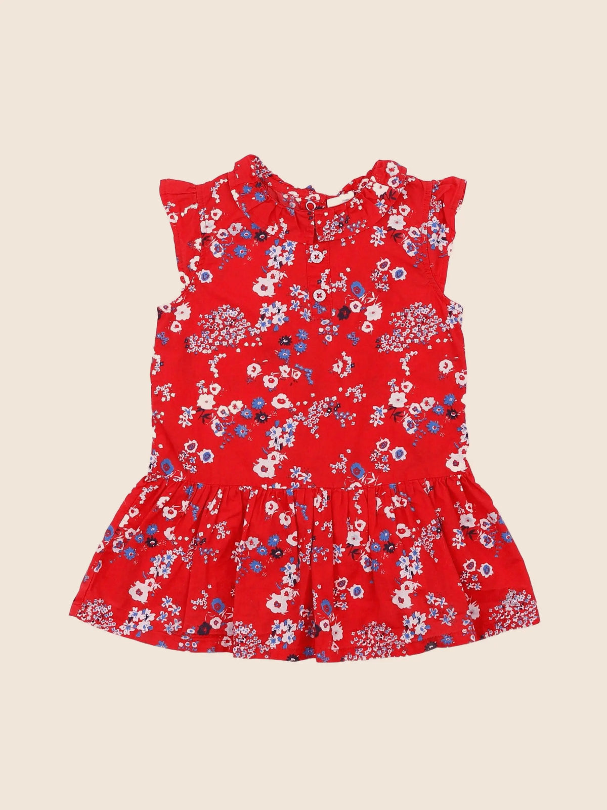 Petit Bateau - robe rouge - 12 mois
