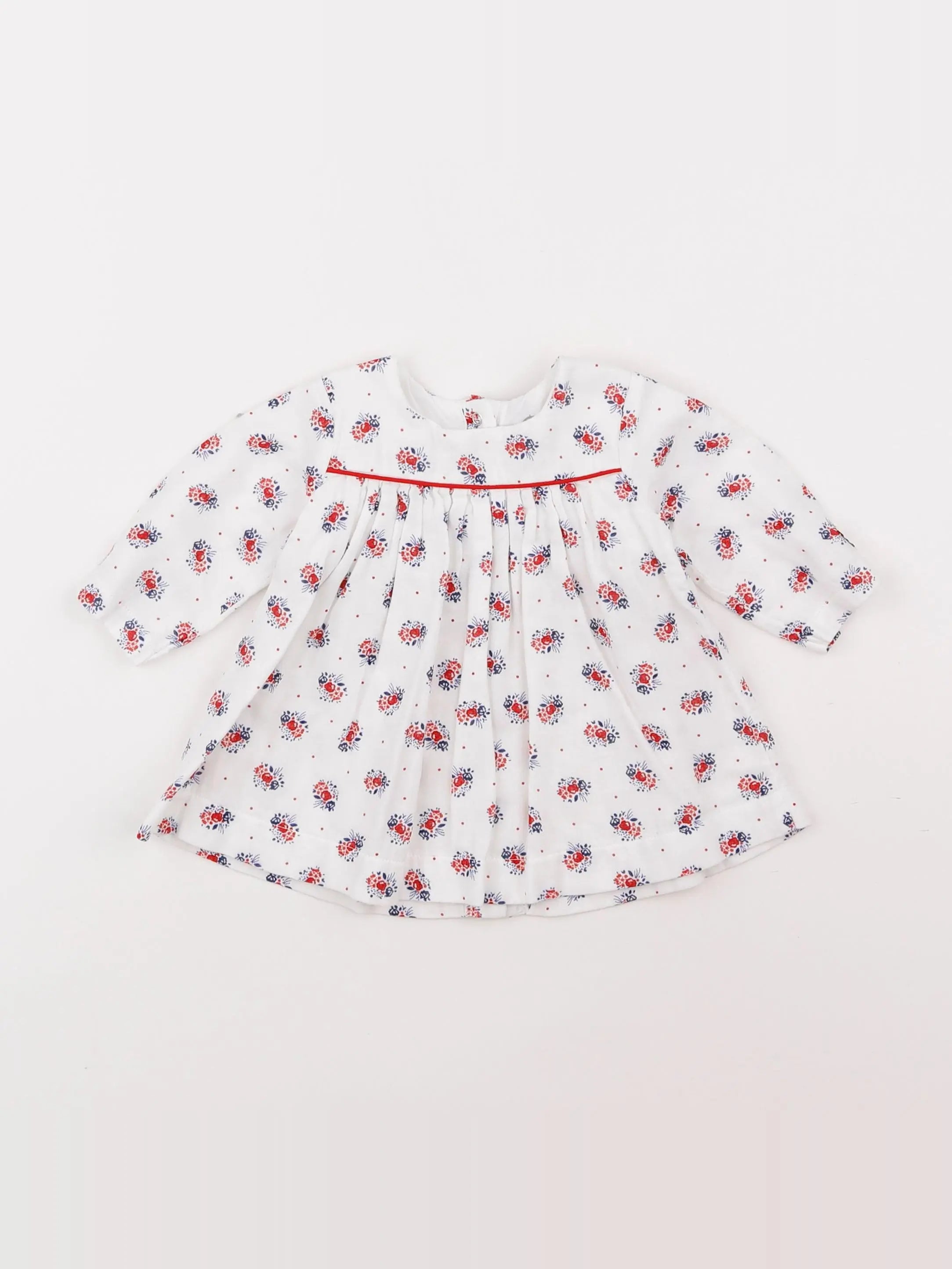 Petit Bateau - robe blanc - 3 mois