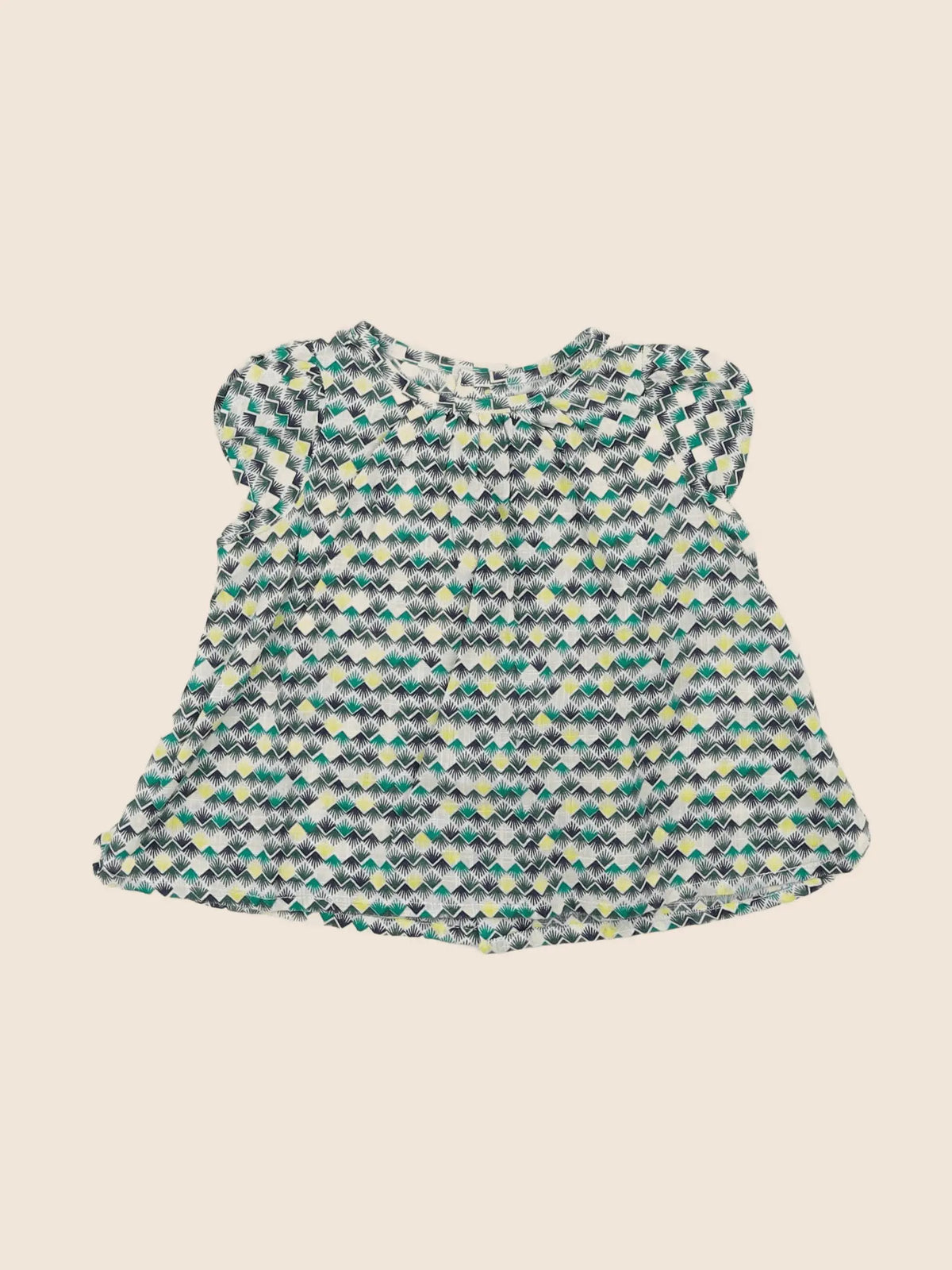 Boutchou - blouse vert - 6 mois