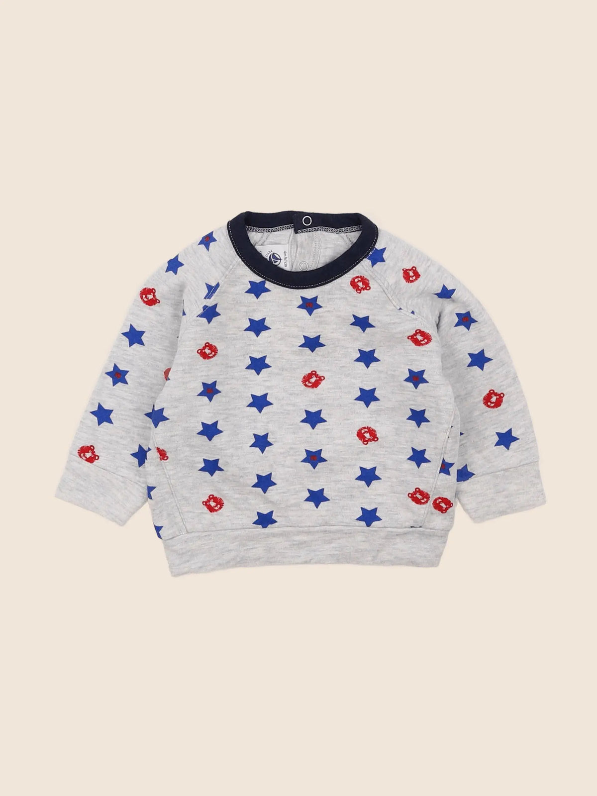 Petit Bateau - sweat gris - 6 mois