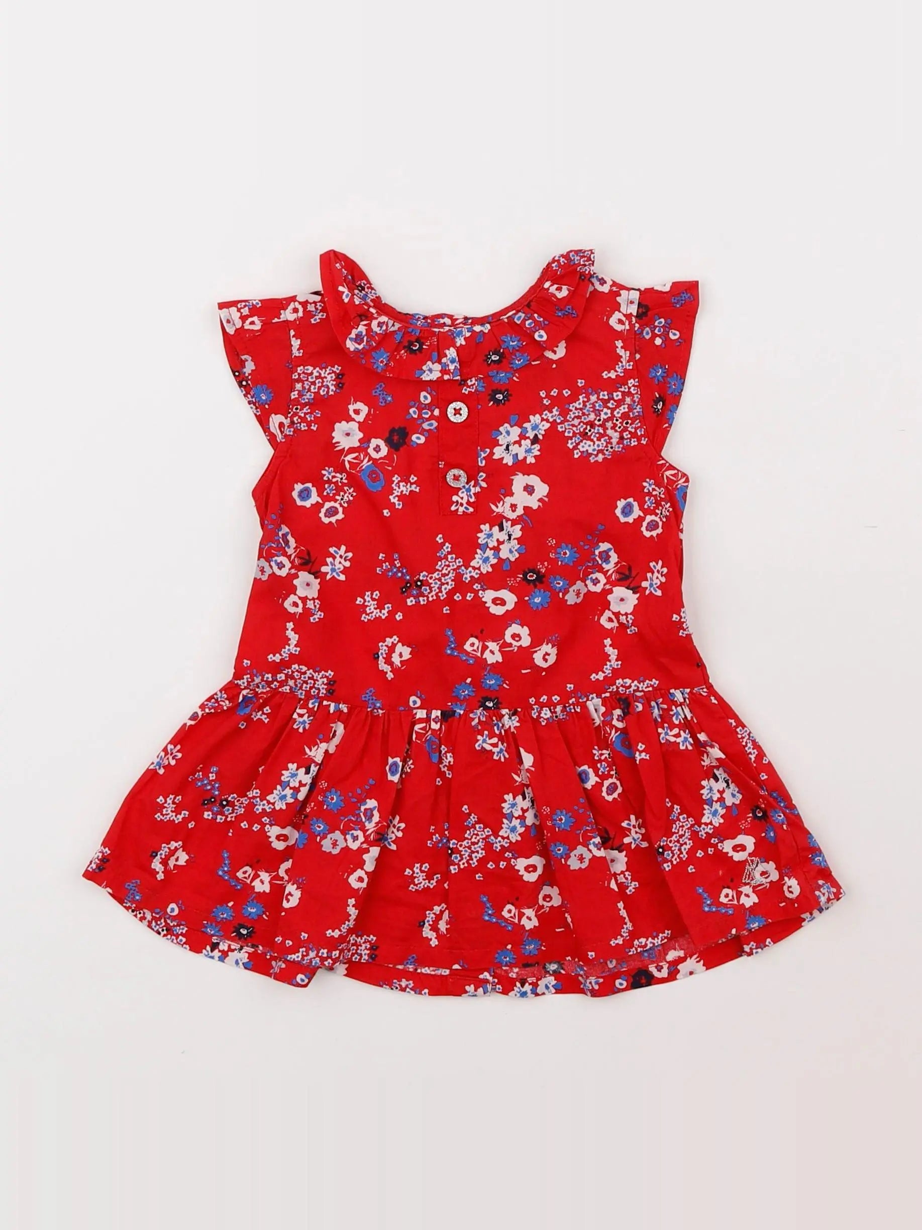 Petit Bateau - robe rouge - 3 mois