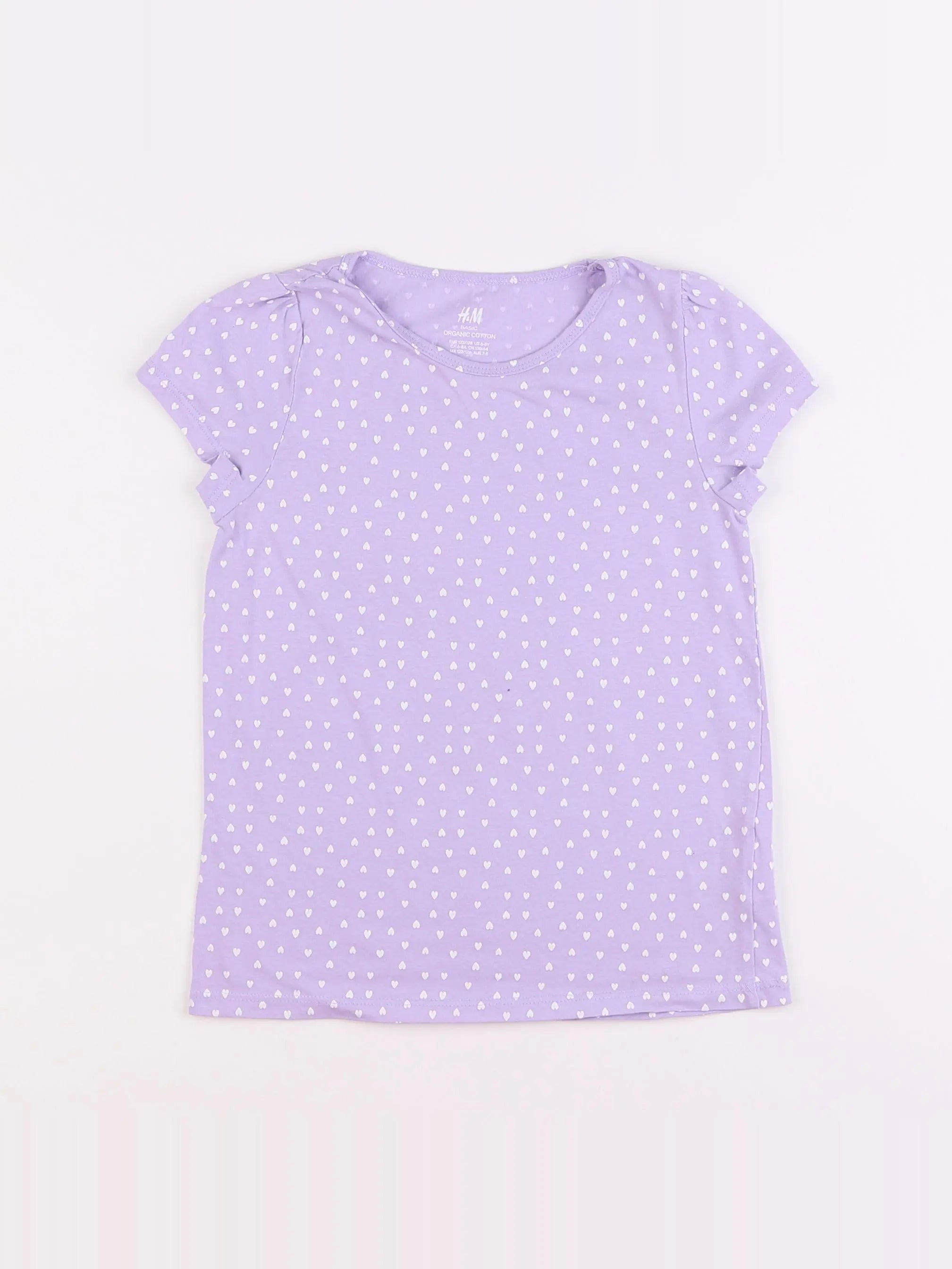 H&M - tee-shirt violet - 6/8 ans