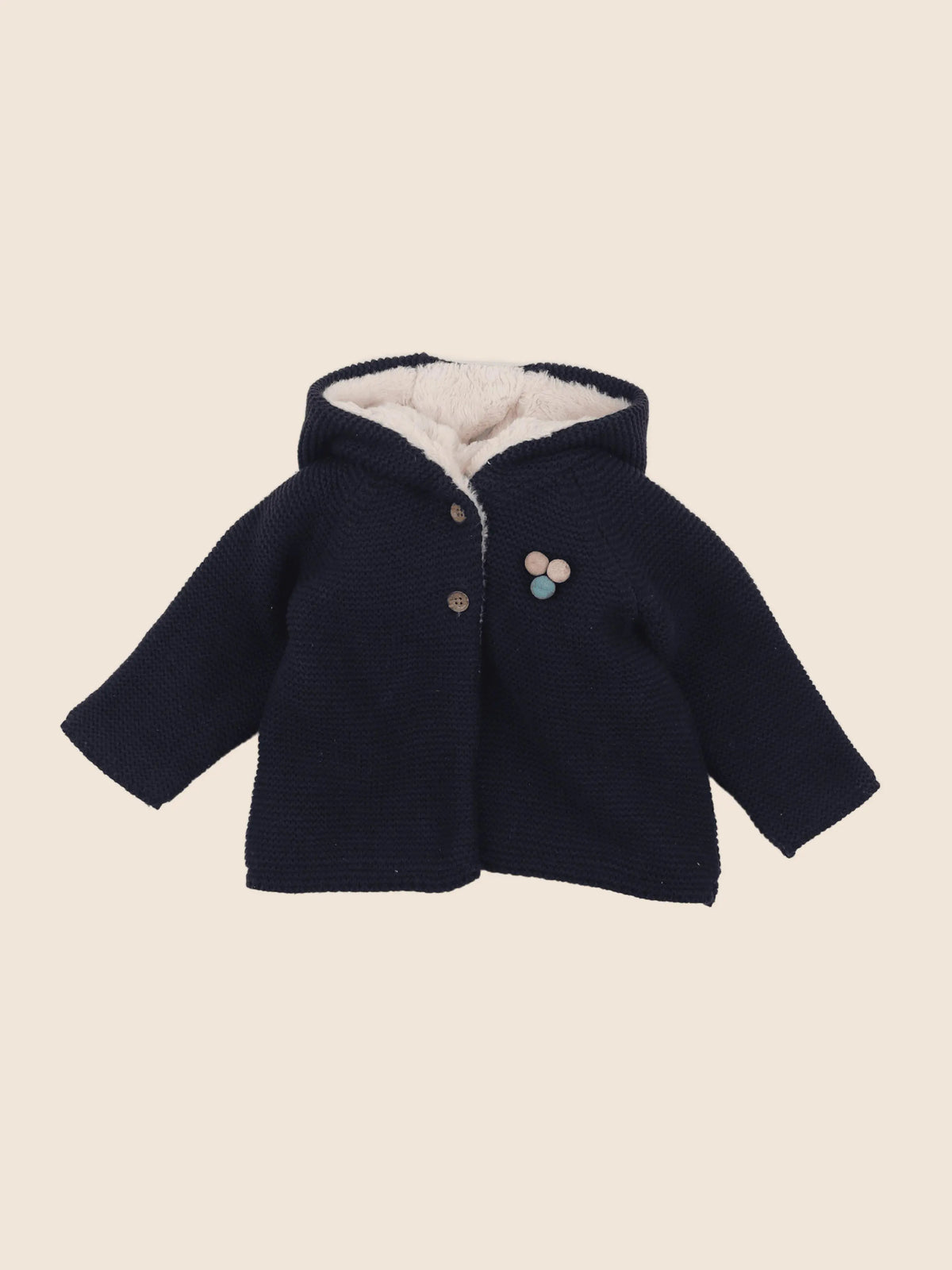 Vertbaudet - veste doublé bleu - 12 mois