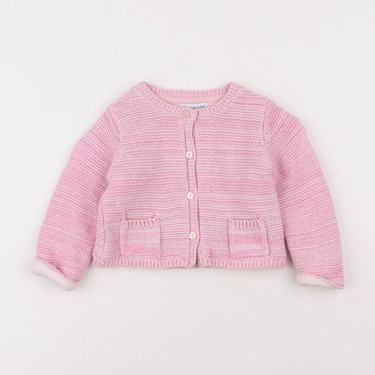 Vertbaudet - gilet rose - 12 mois