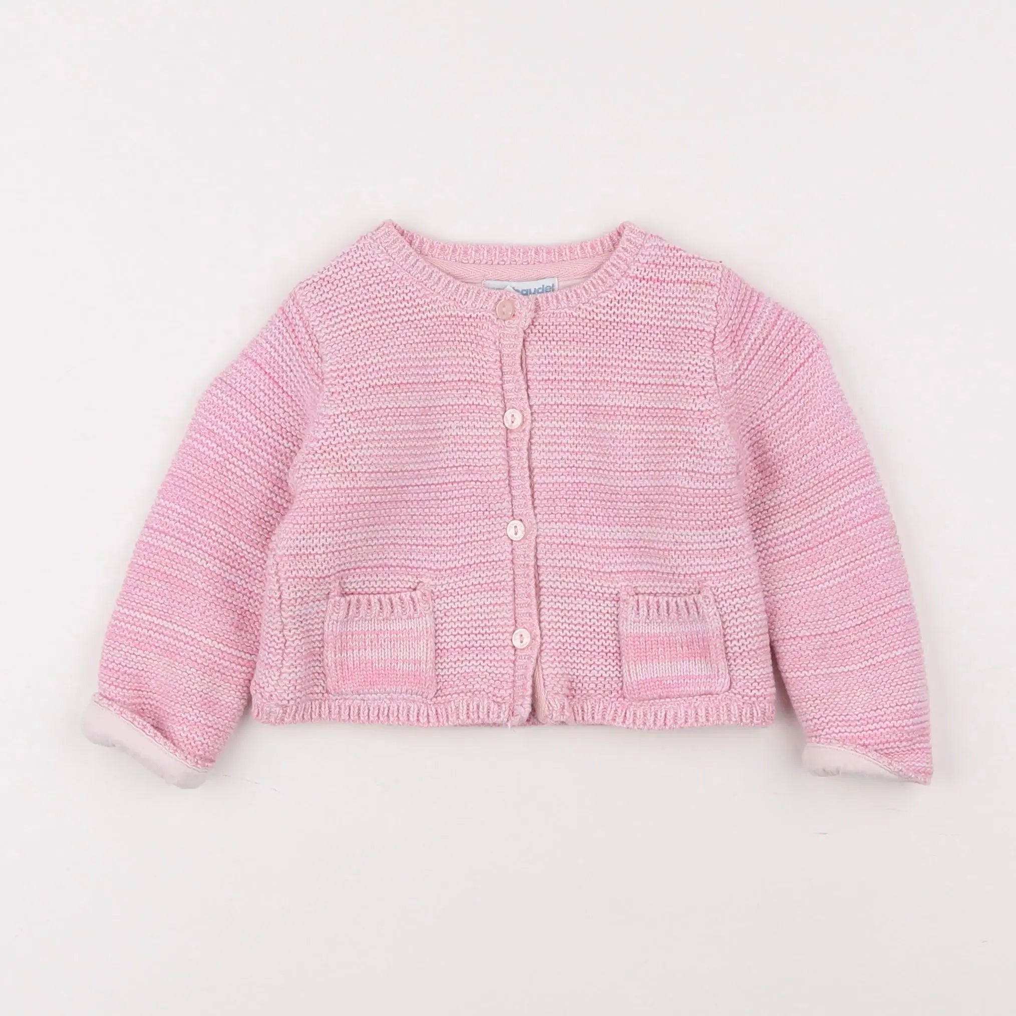 Vertbaudet - gilet rose - 12 mois