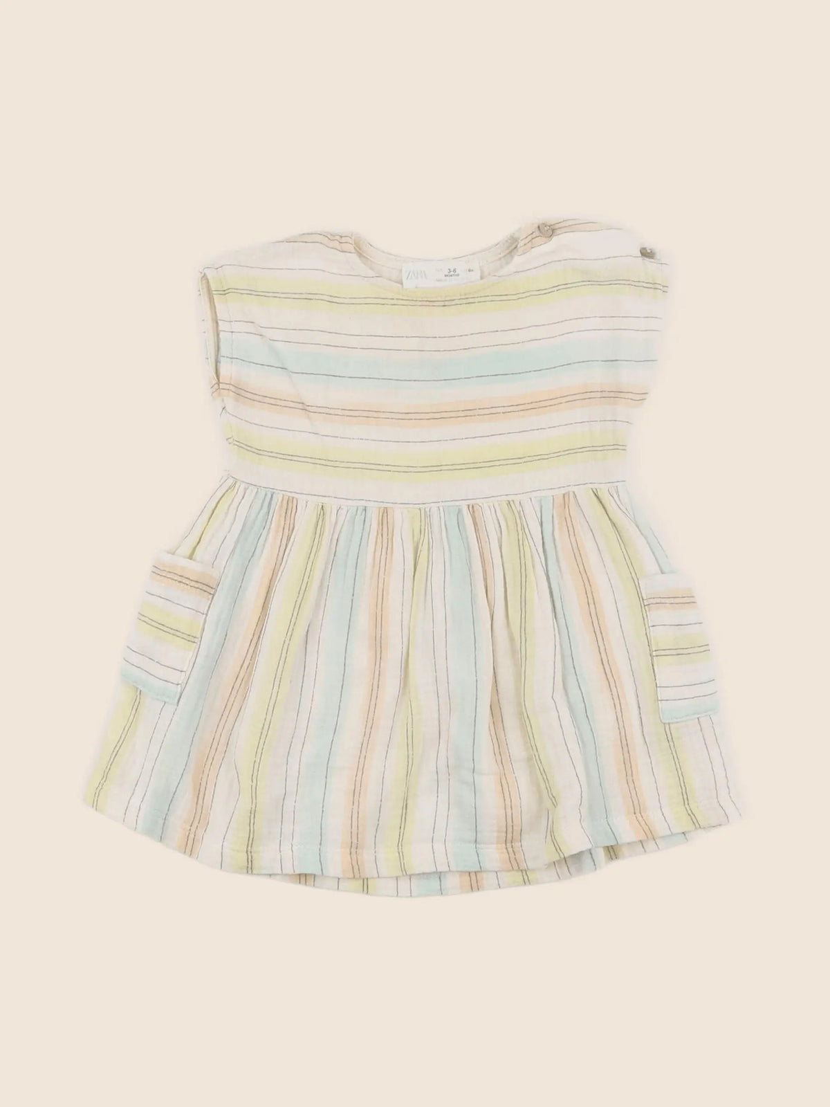 Zara - robe vert - 3/6 mois