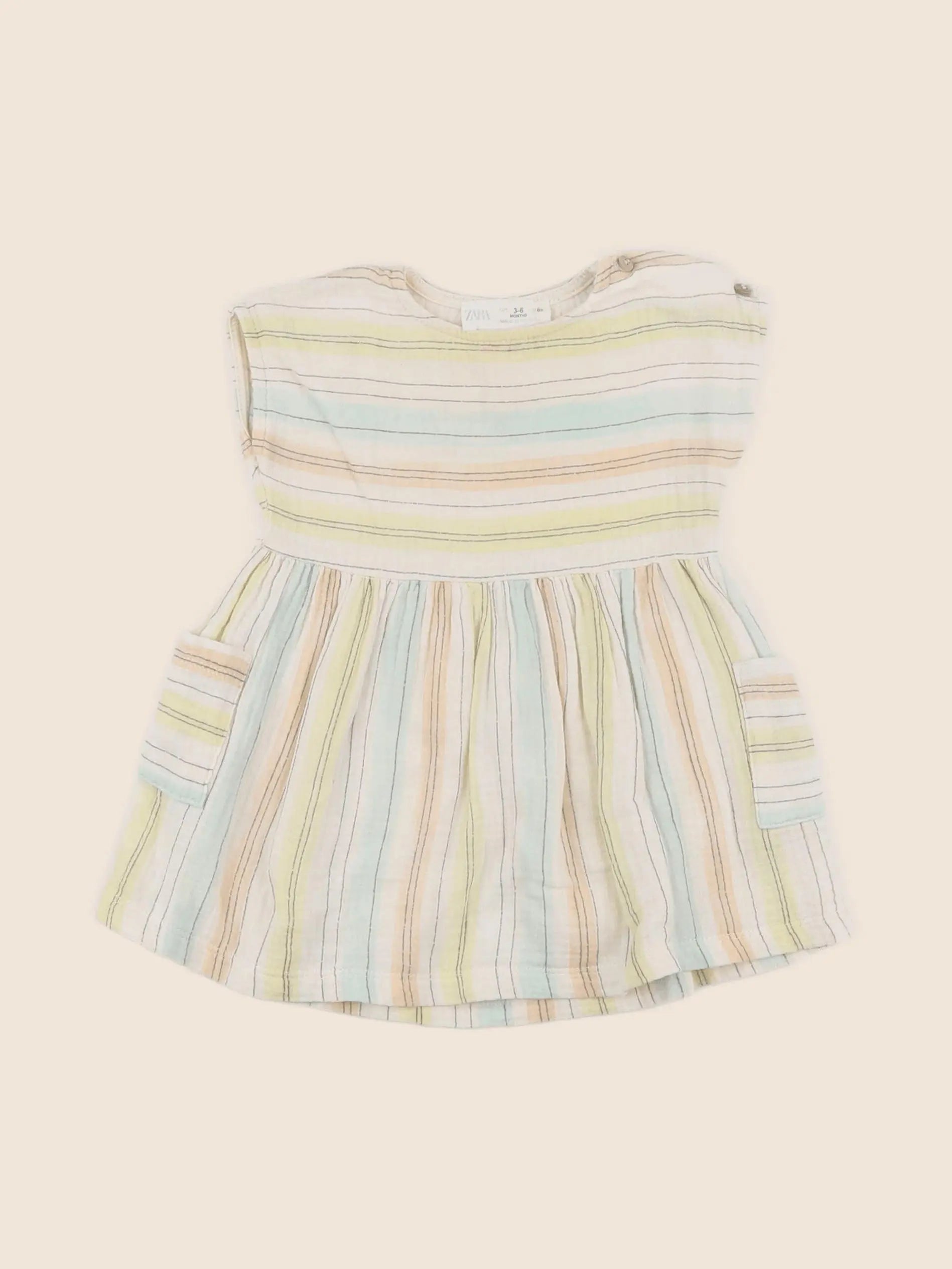 Zara - robe vert - 3/6 mois