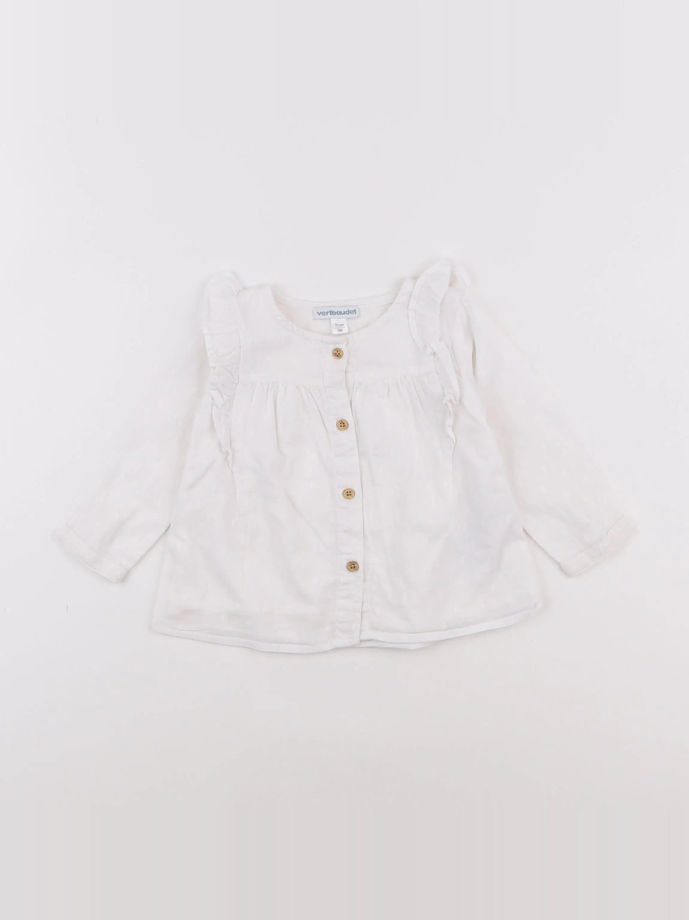 Vertbaudet - blouse blanc - 9 mois