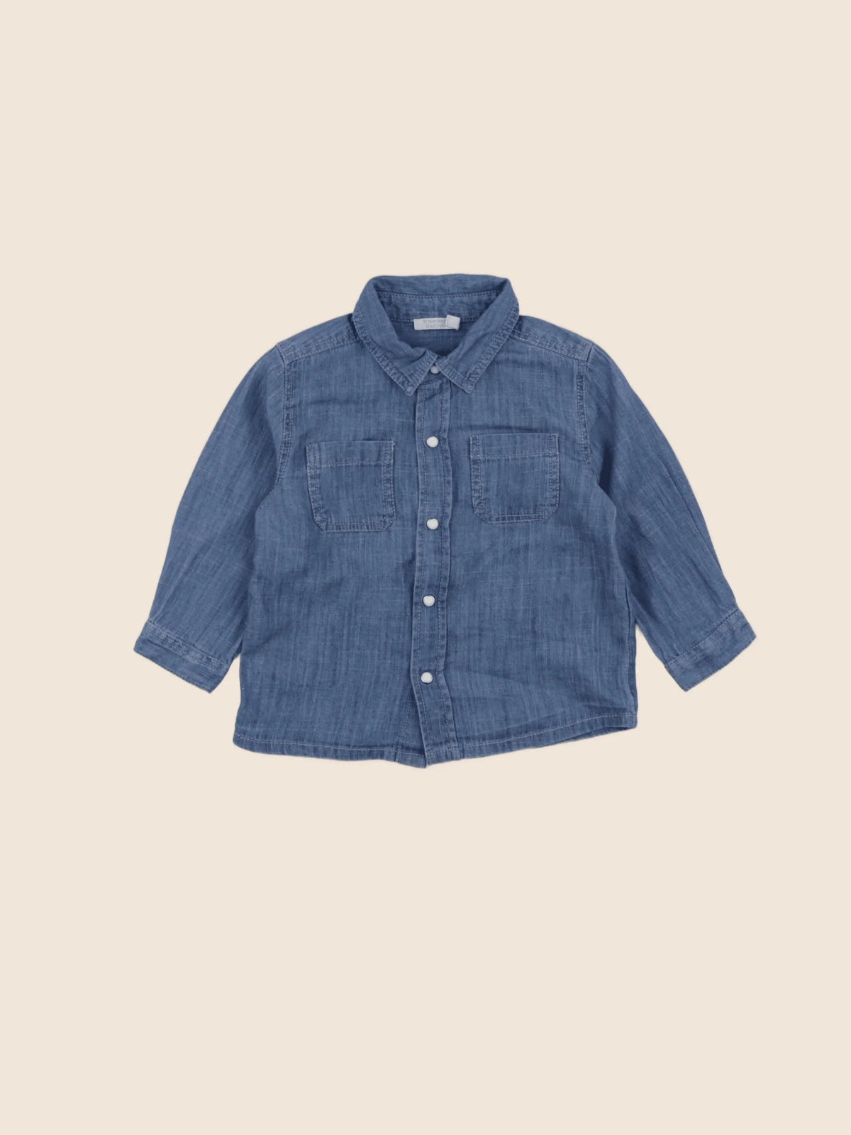 Boutchou - chemise bleu - 12 mois