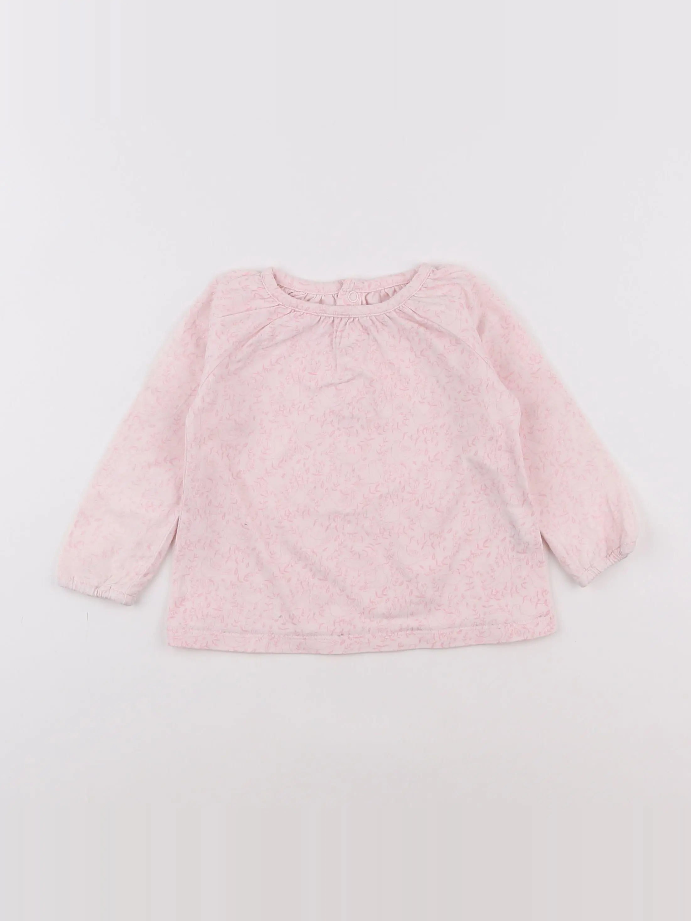 Natalys - tee-shirt rose - 12 mois