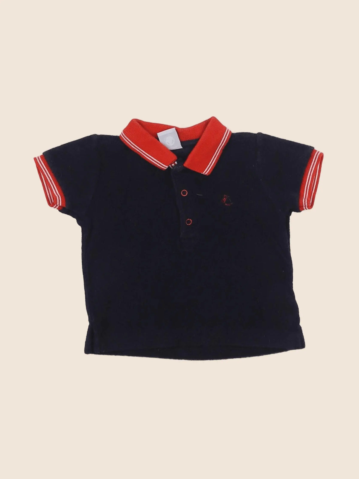 Petit Bateau - polo bleu - 6 mois