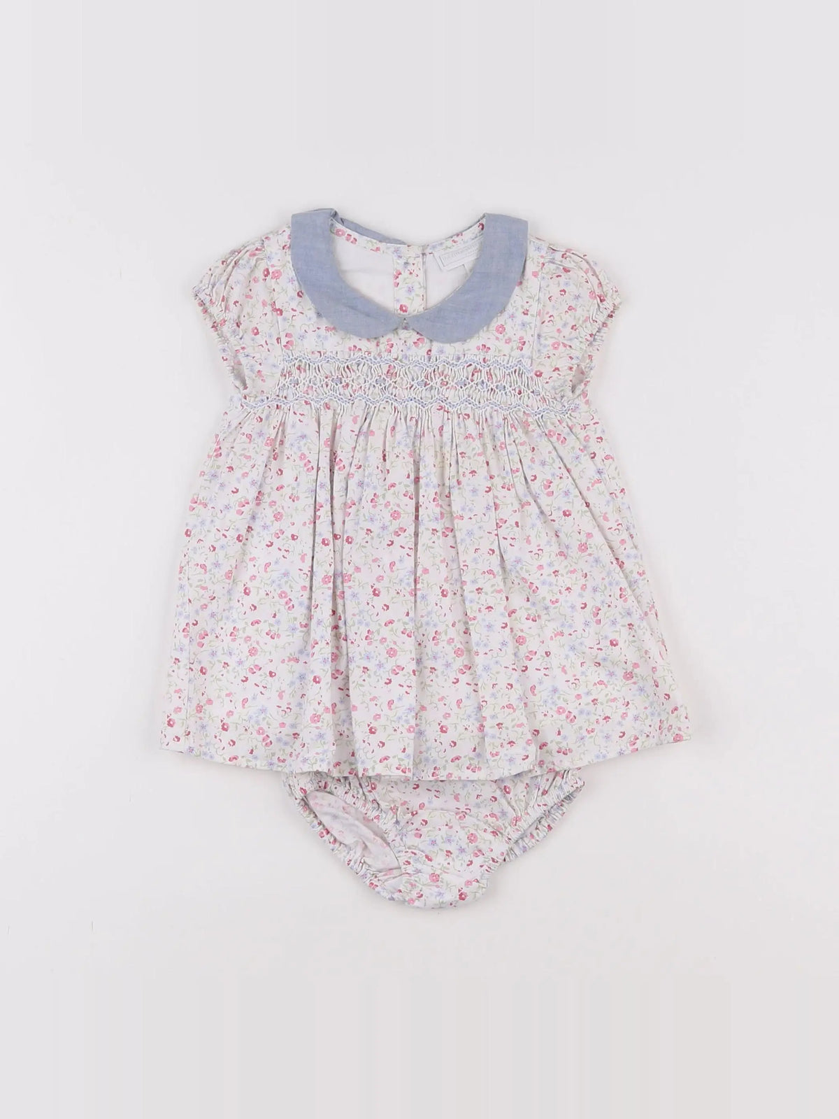 The little white company - robe blanc, bleu, rose - 0/3 mois