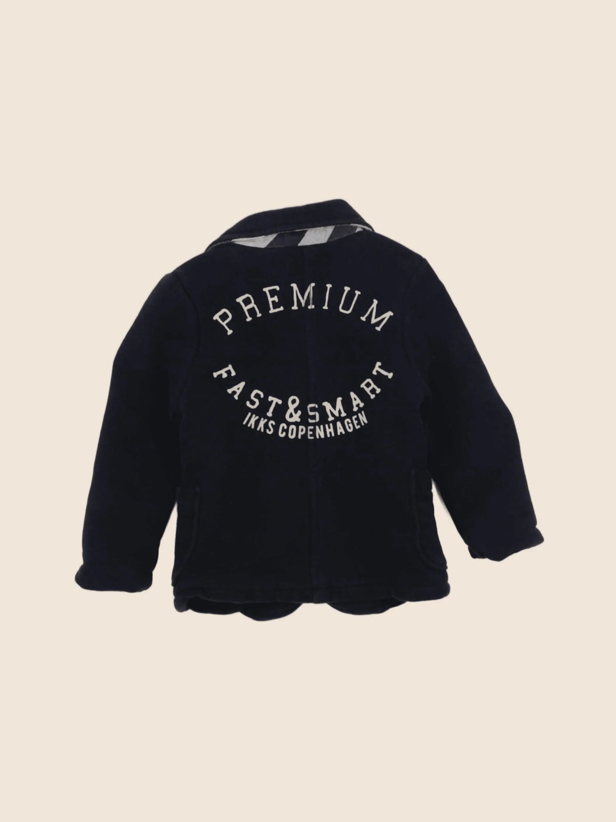 IKKS - veste imprimé au dos, doublé bleu - 6 mois