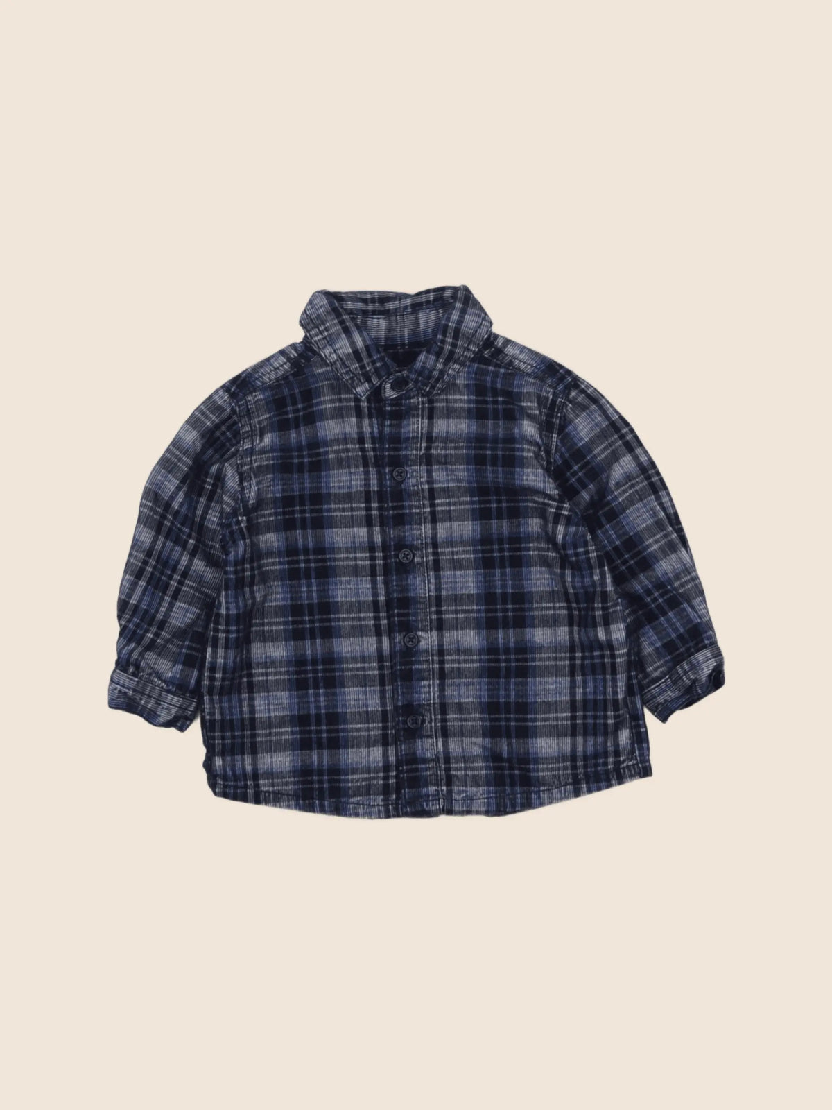 Boutchou - chemise bleu, noir - 6 mois