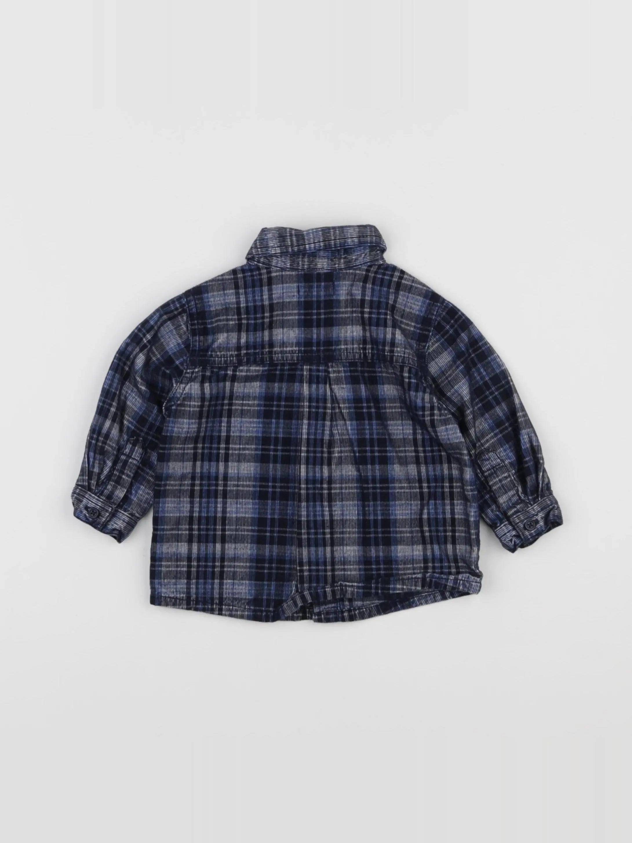 Boutchou - chemise bleu, noir - 6 mois