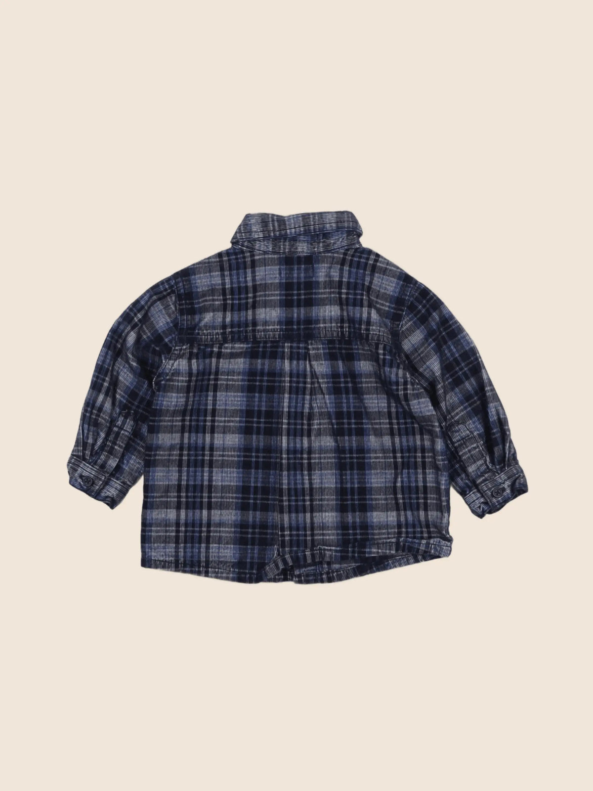 Boutchou - chemise bleu, noir - 6 mois